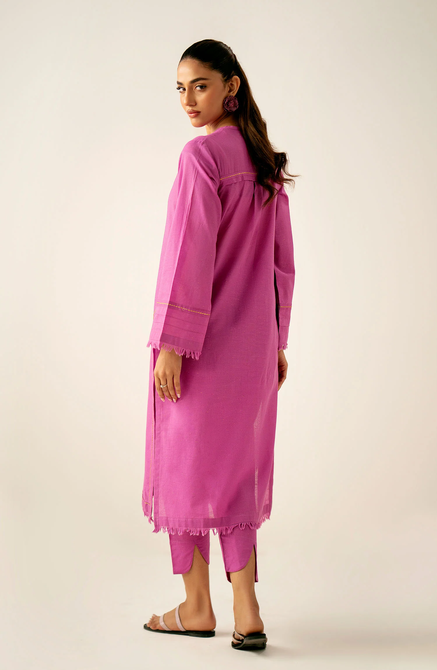 Stitched 2 Piece Embroidered Textured Neps Suit - Image 2