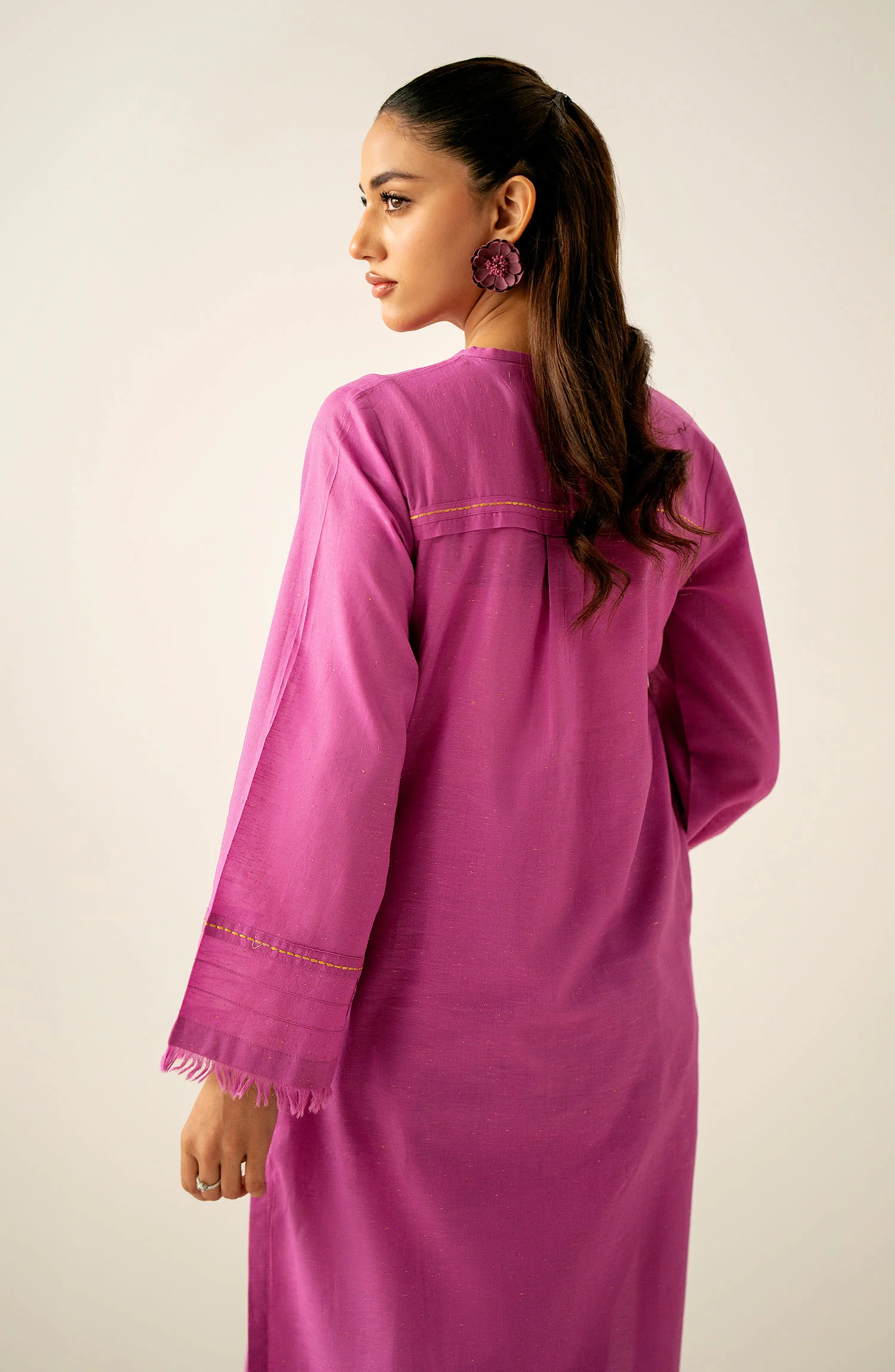 Stitched 2 Piece Embroidered Textured Neps Suit - Image 4