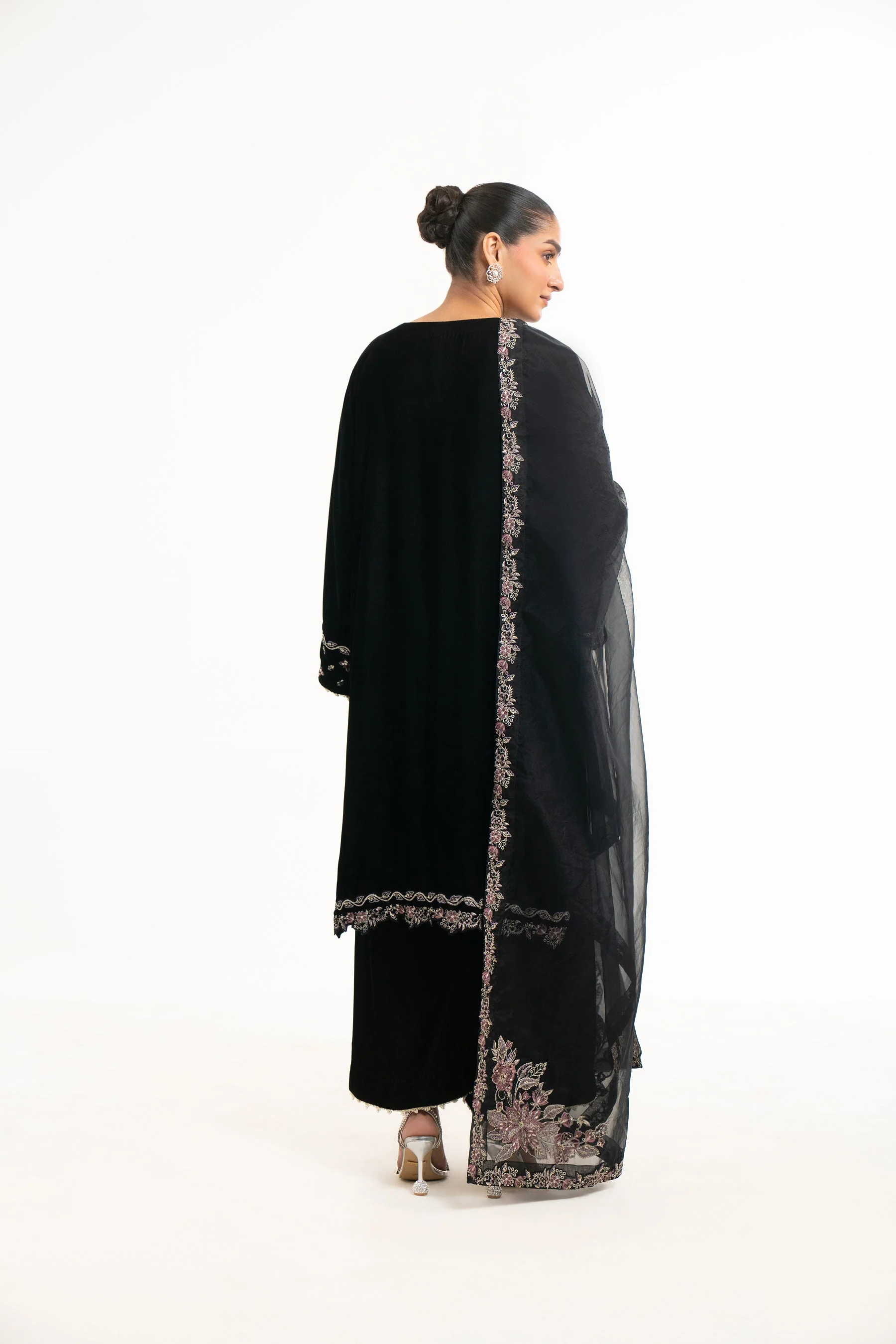 EMBROIDERED VELVET STITCHED SHIRT BOTTOM - Image 5
