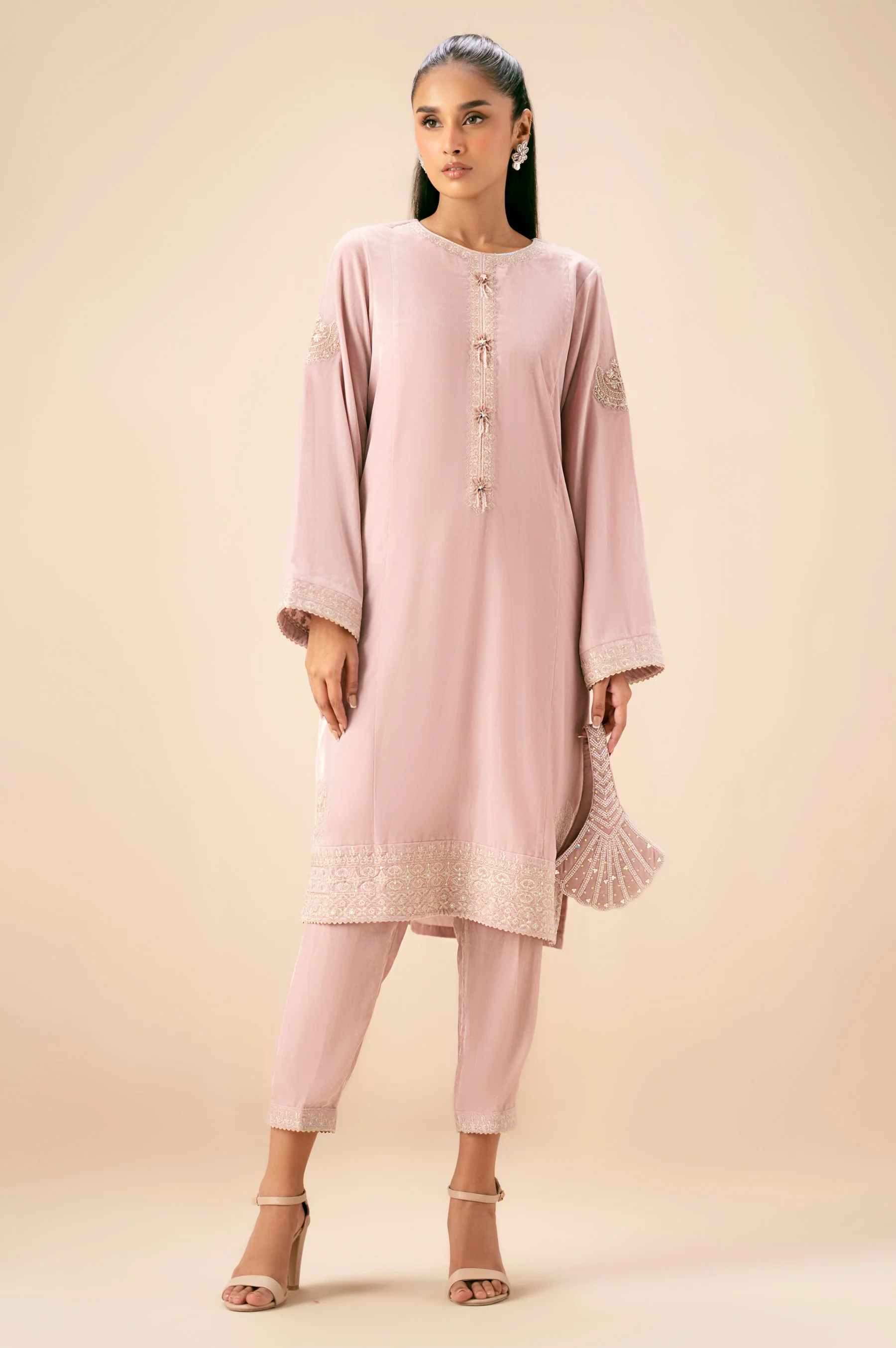 STITCHED EMBROIDERED SHIRT BOTTOM - Image 3