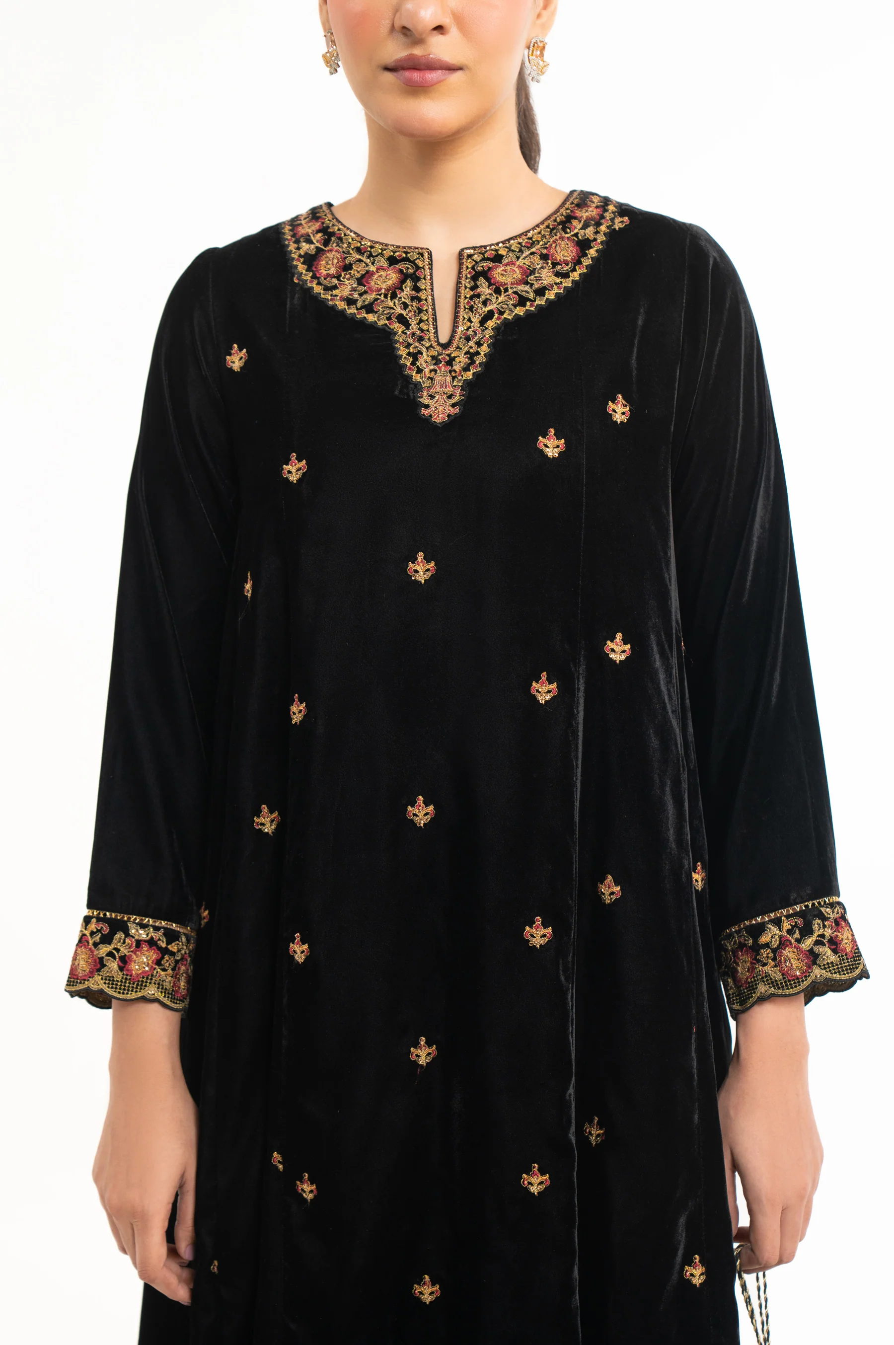 EMBROIDERED VELVET SHIRT & BOTTOM - Image 2