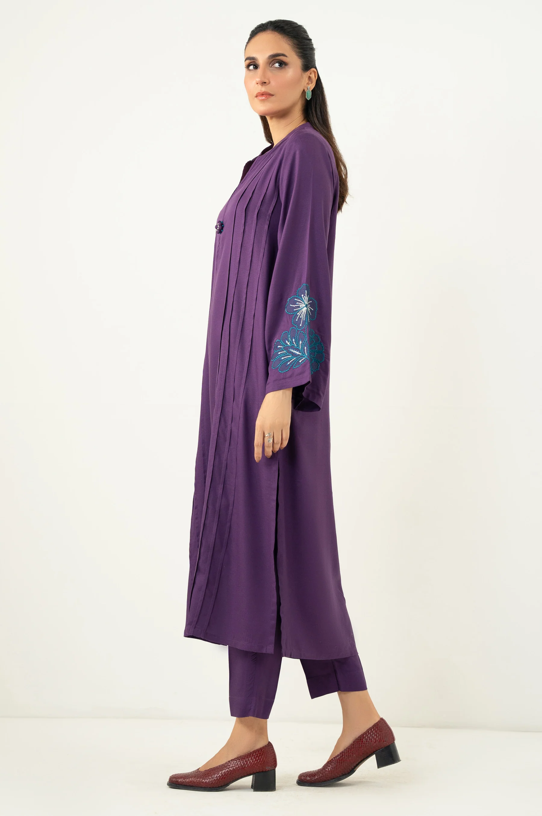 STITCHED EMBROIDERED SHIRT BOTTOM - Image 3