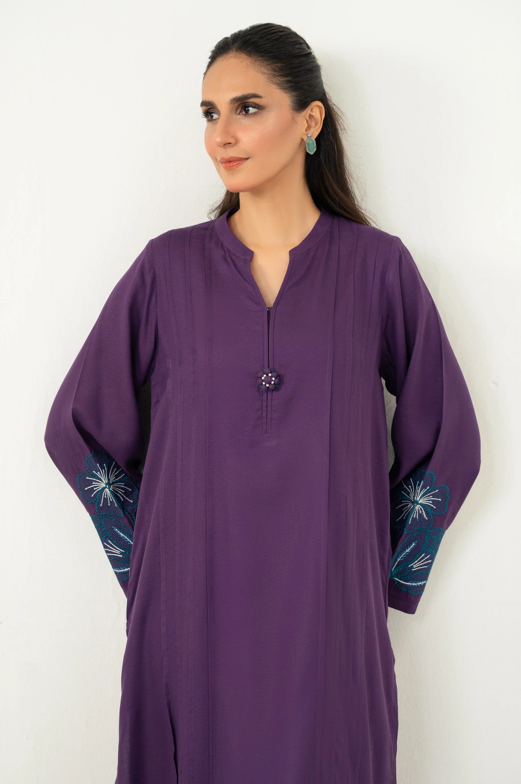 STITCHED EMBROIDERED SHIRT BOTTOM - Image 5