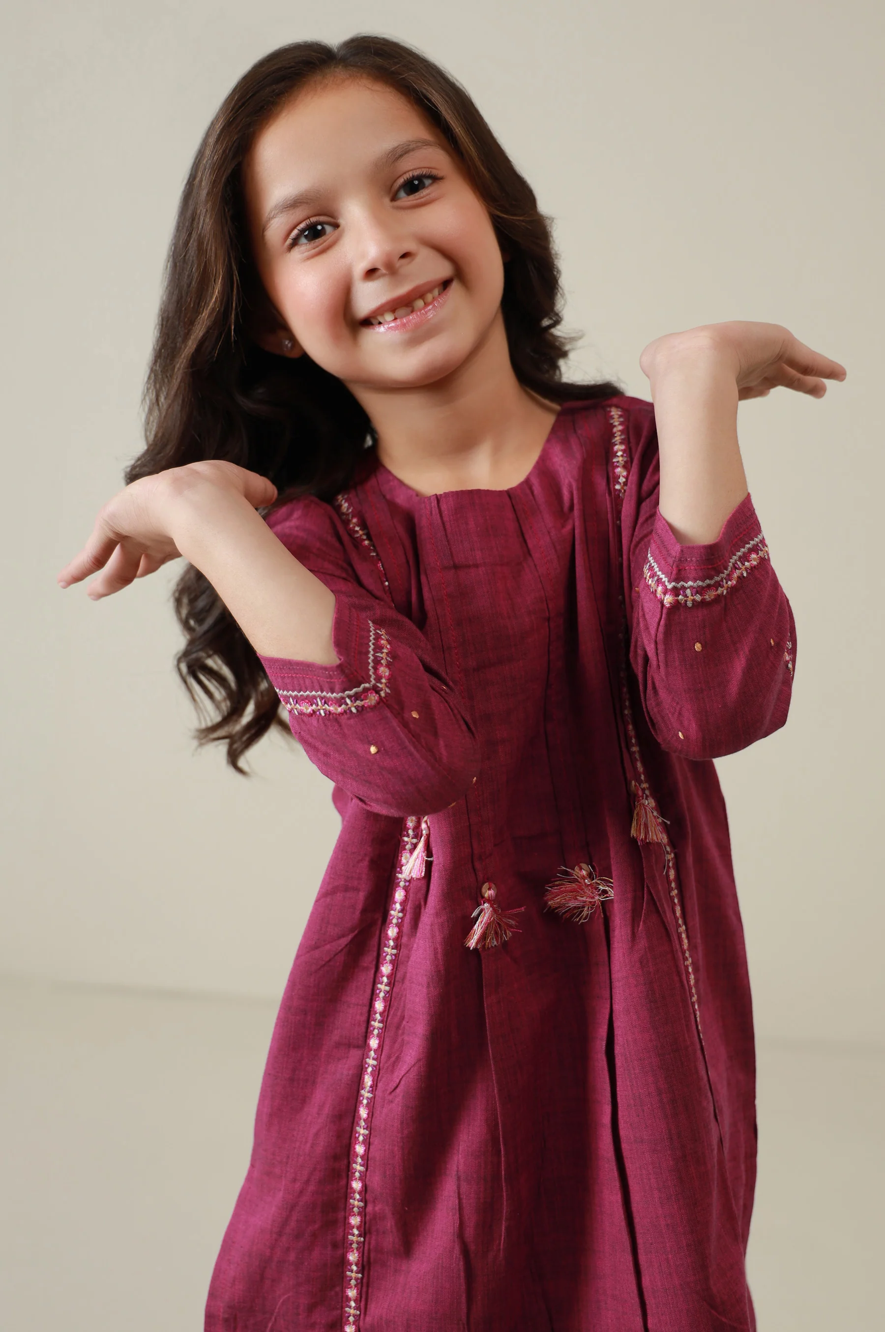 Stitched 2 Piece Embroidered Yarn Dyed Suit - Image 6