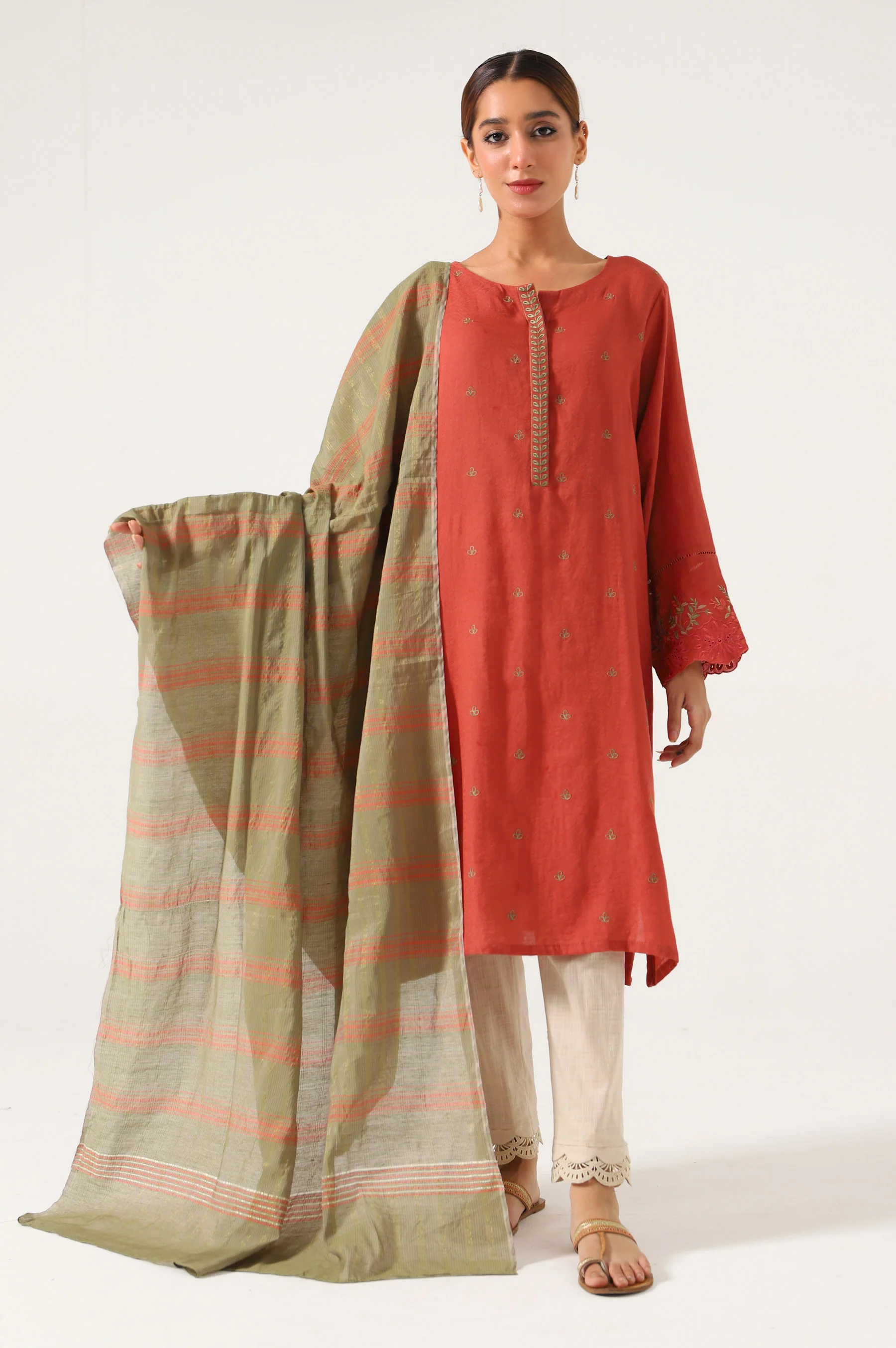 Stitched 2 Piece Satin Jacquard suit - Image 2
