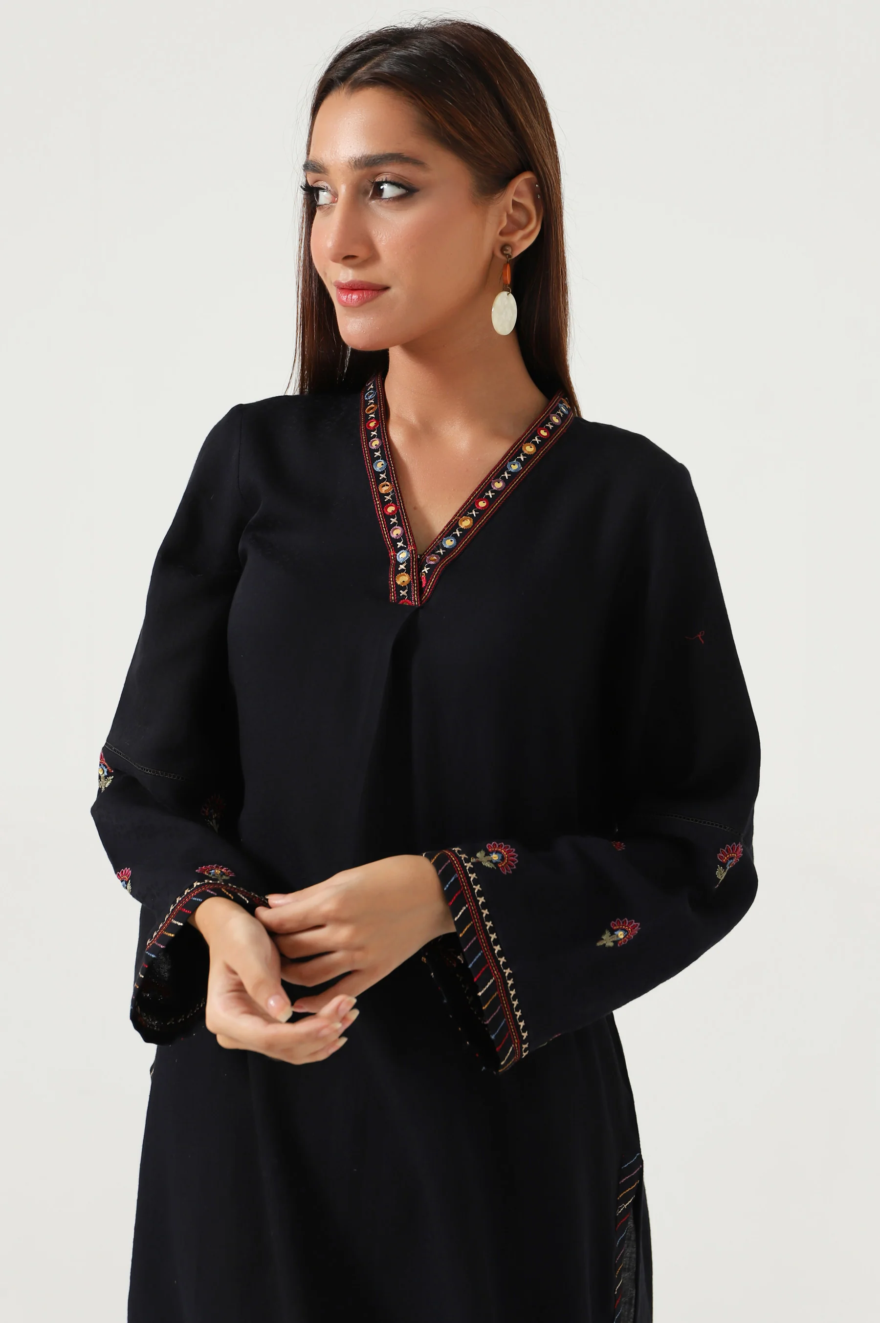 Stitched 2 Piece Satin Jacquard Suit - Image 2