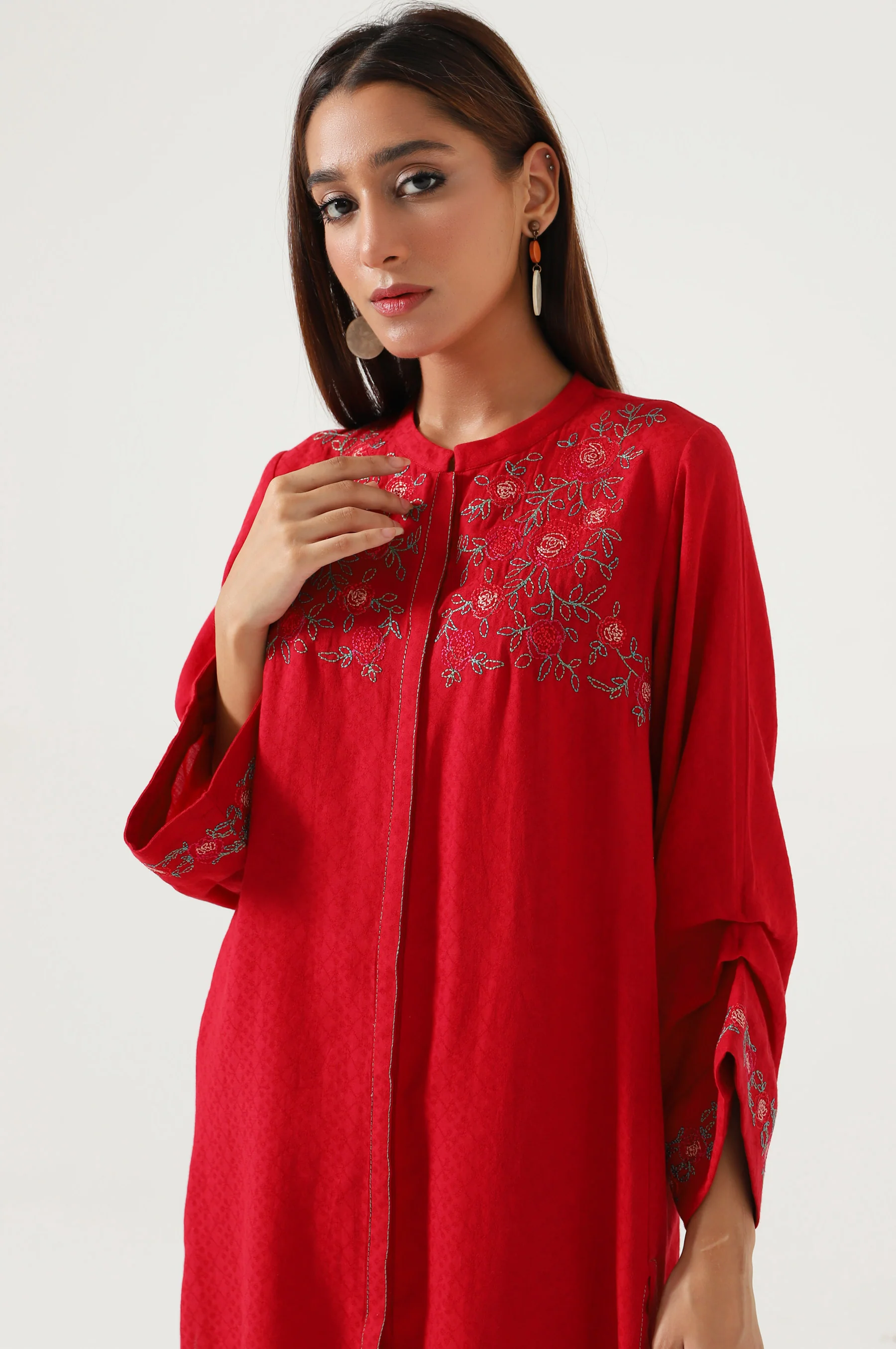 Stitched 2 Piece Satin Jacquard Suit
