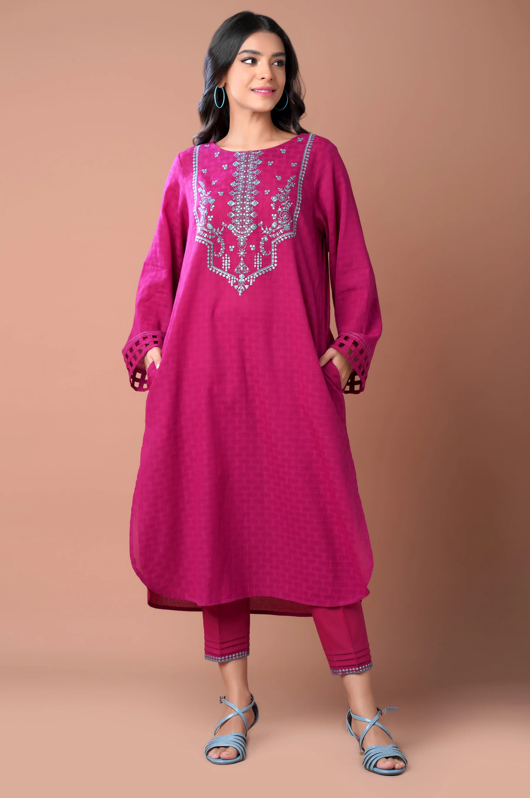 Stitched 2 piece Dobby Jacquard Suit - Image 6