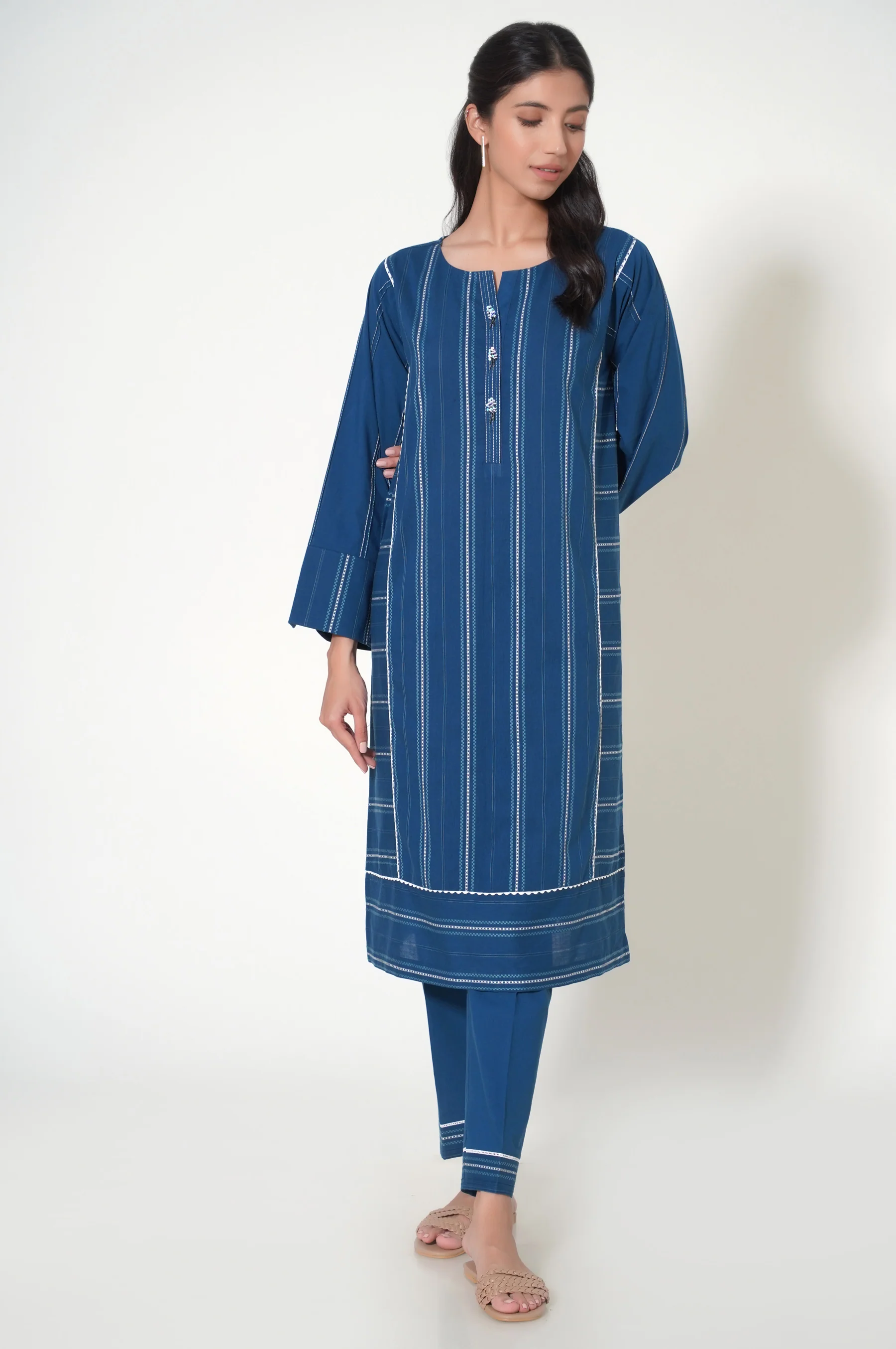 Stitched 2 Piece Jacquard Suit - Image 2