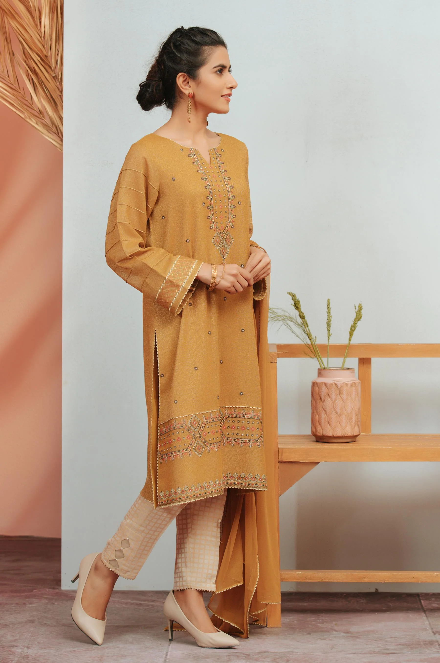 Stitched 2 Piece Karandi Maysori Embroidered Suit - Image 4