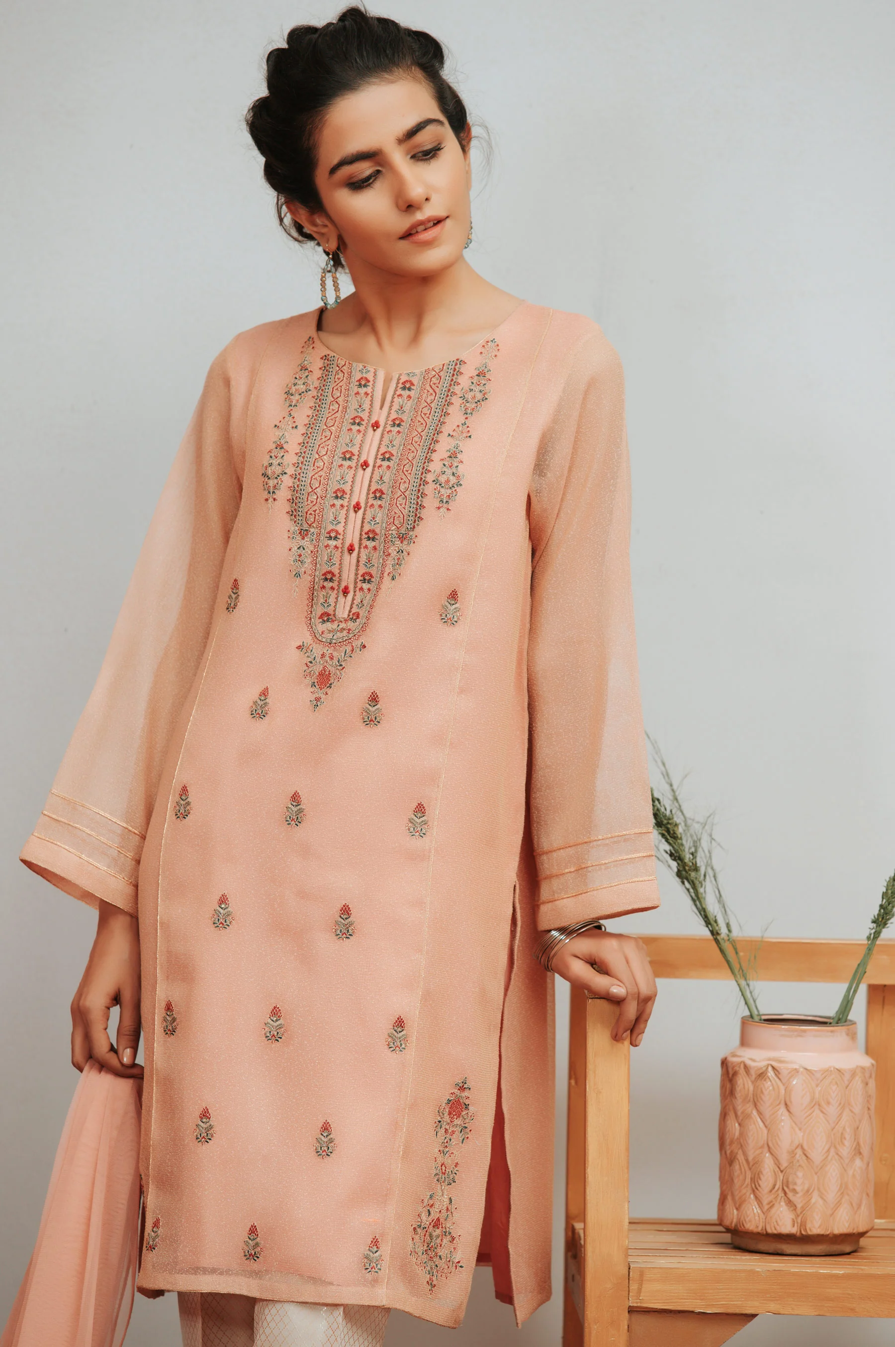 Stitched 2 Piece Karandi Maysori Embroidered Suit - Image 3