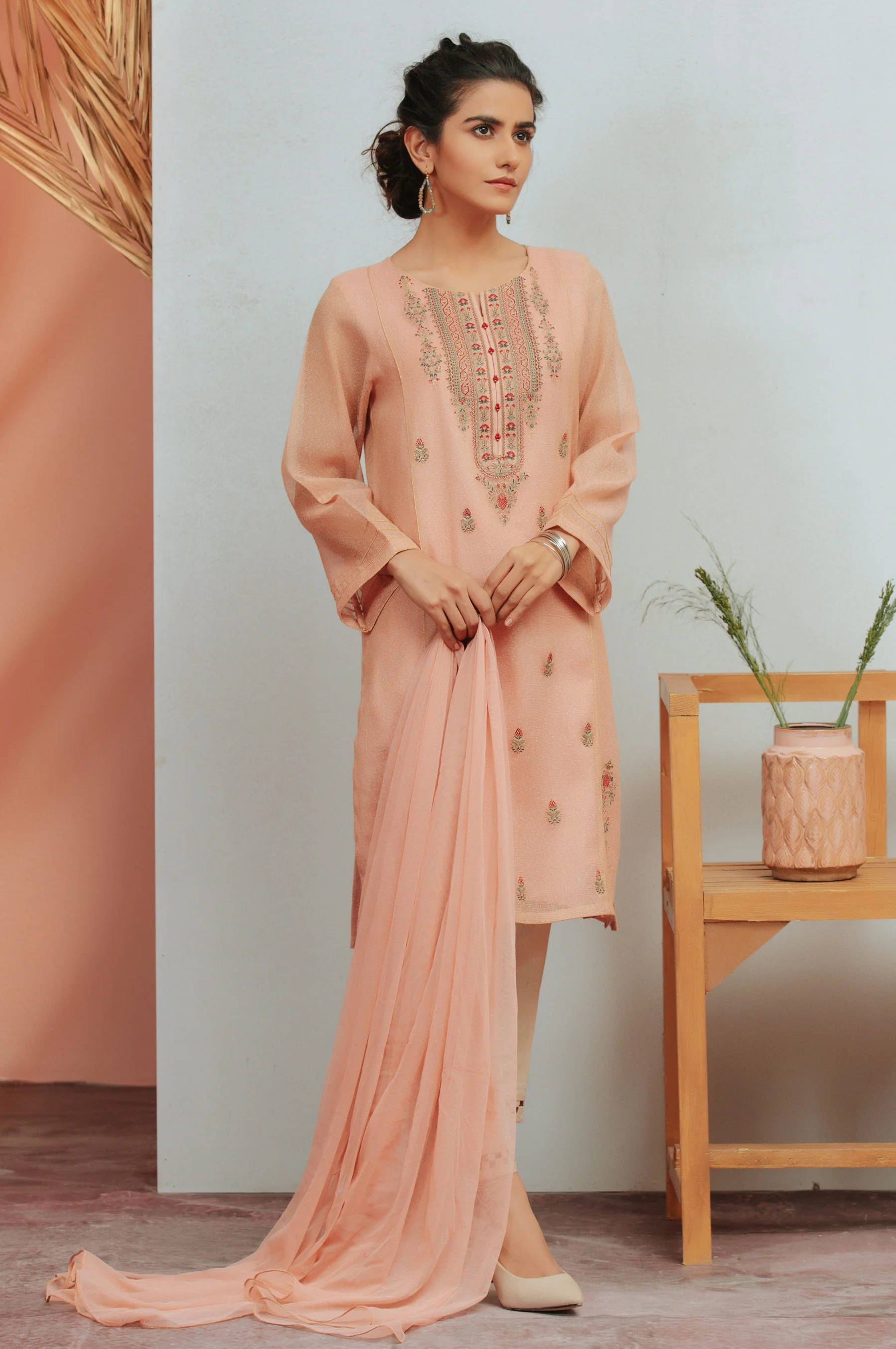 Stitched 2 Piece Karandi Maysori Embroidered Suit - Image 5