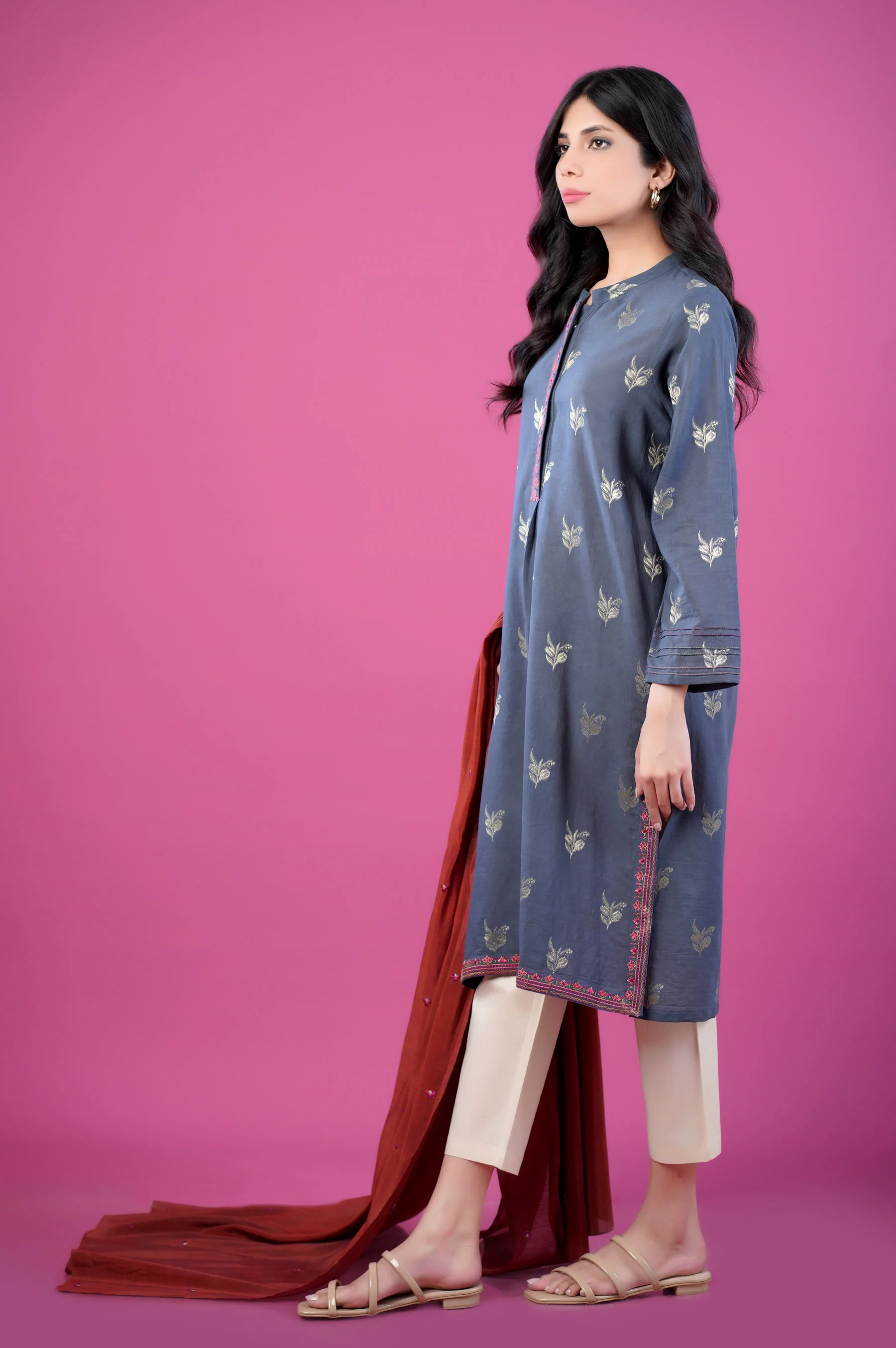 Stitched 2 piece Dobby Mysuri Suit - Image 2