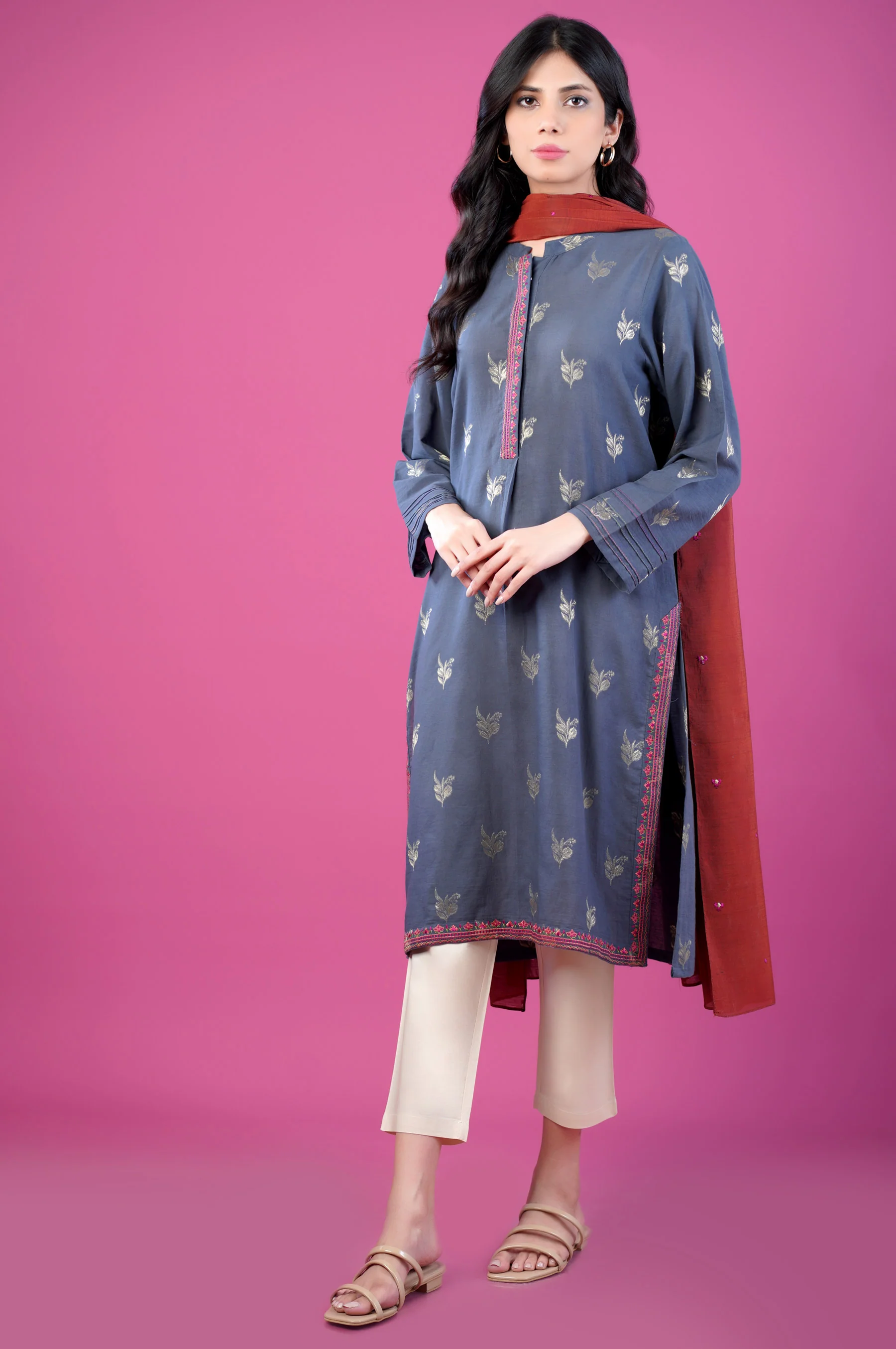 Stitched 2 piece Dobby Mysuri Suit - Image 4
