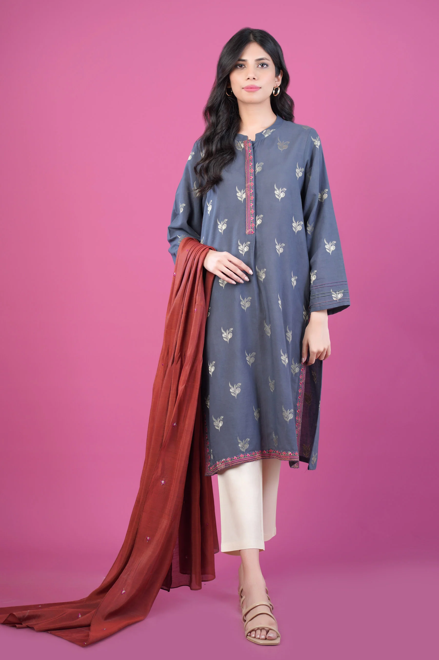 Stitched 2 piece Dobby Mysuri Suit - Image 5