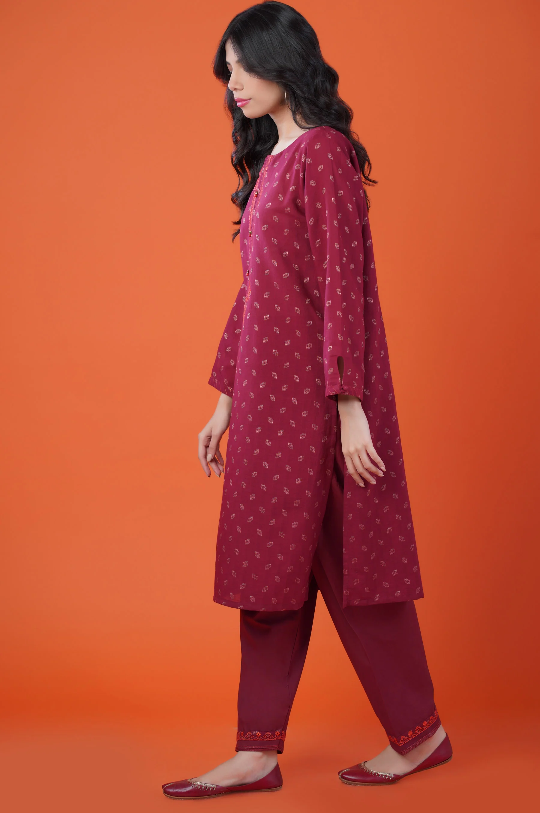Stitched 2 Piece Dobby Mysuri Suit - Image 3