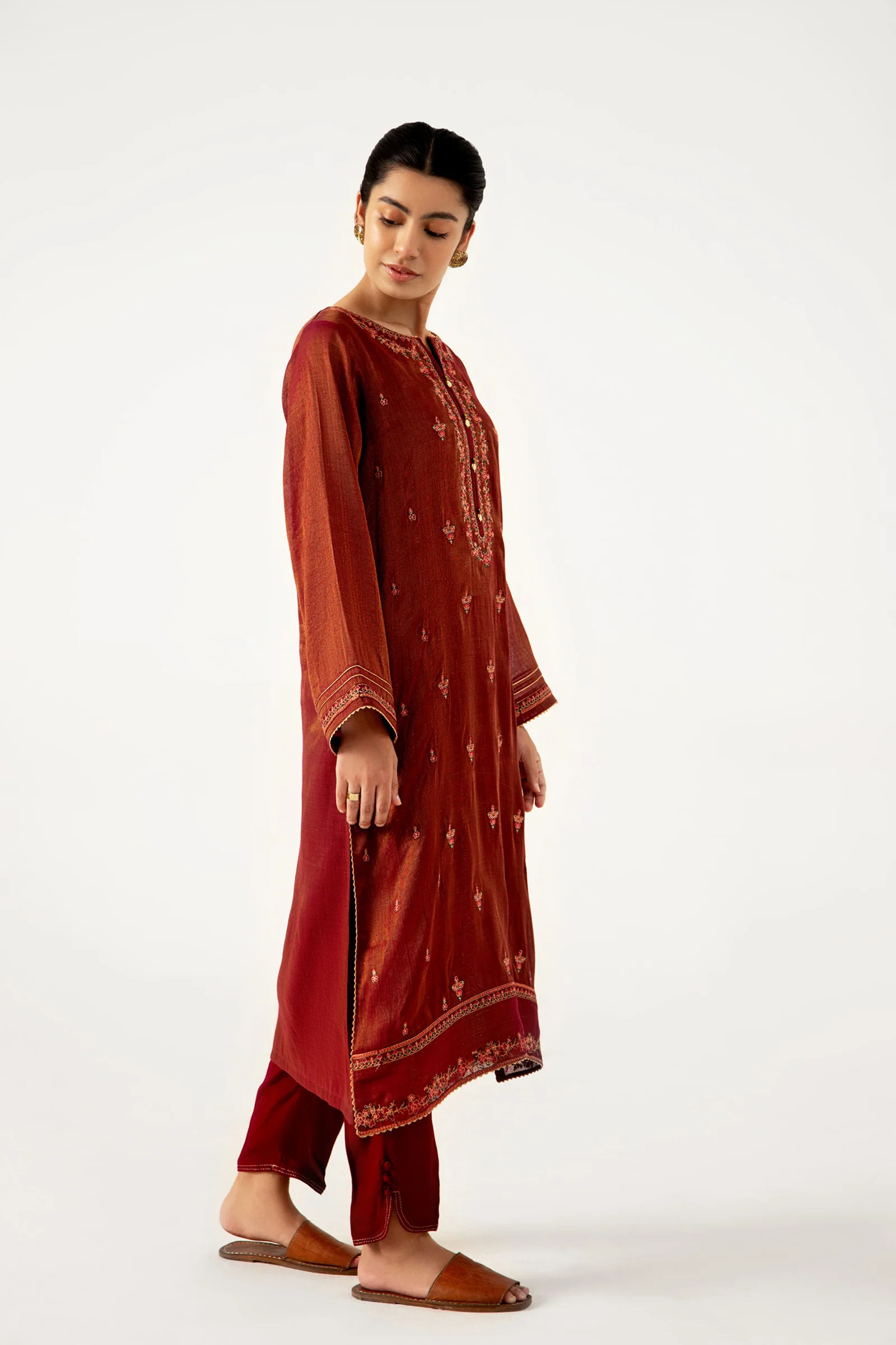 Stitched 2 Piece Mysuri Embroidered Outfit - Image 2