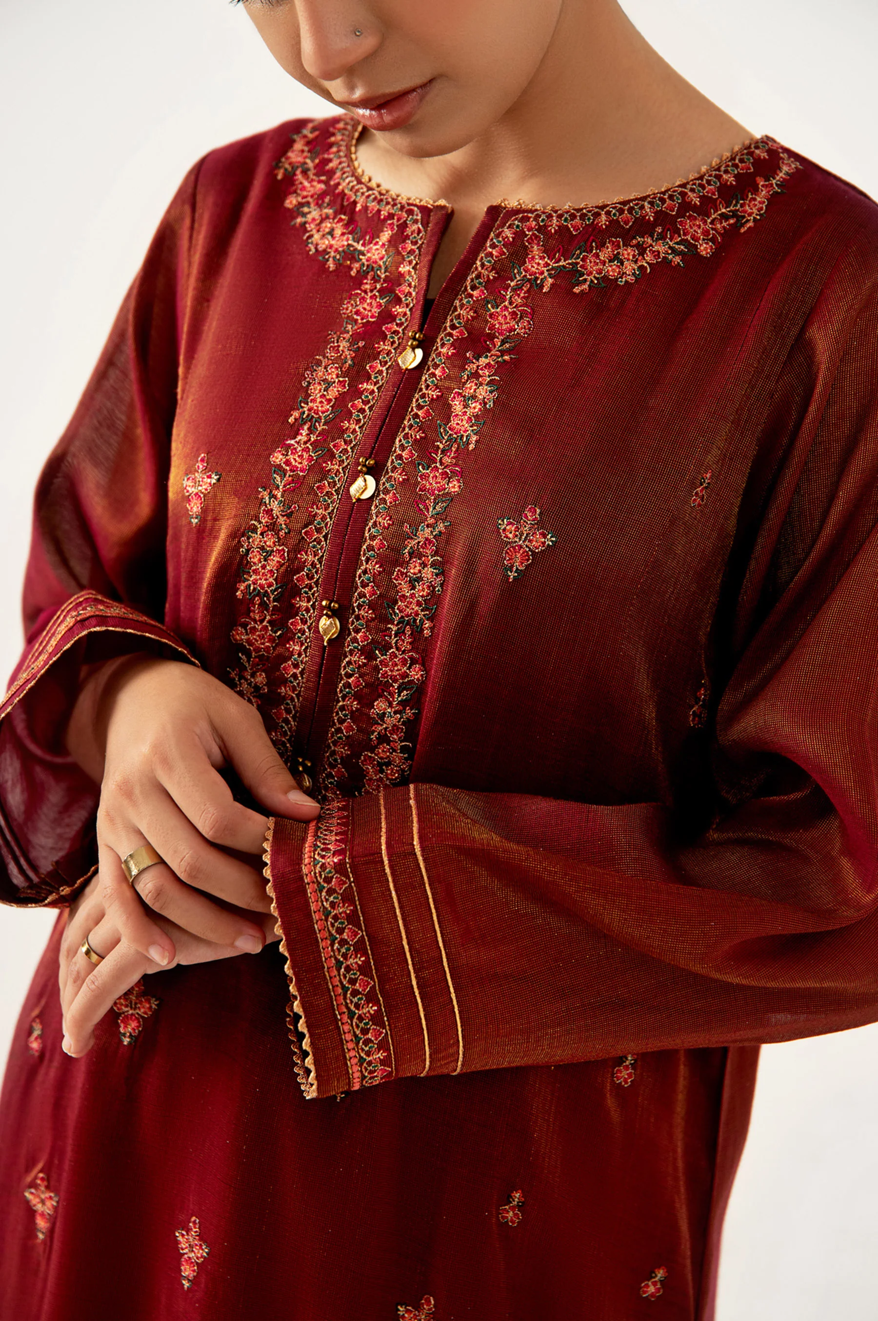 Stitched 2 Piece Mysuri Embroidered Outfit - Image 3