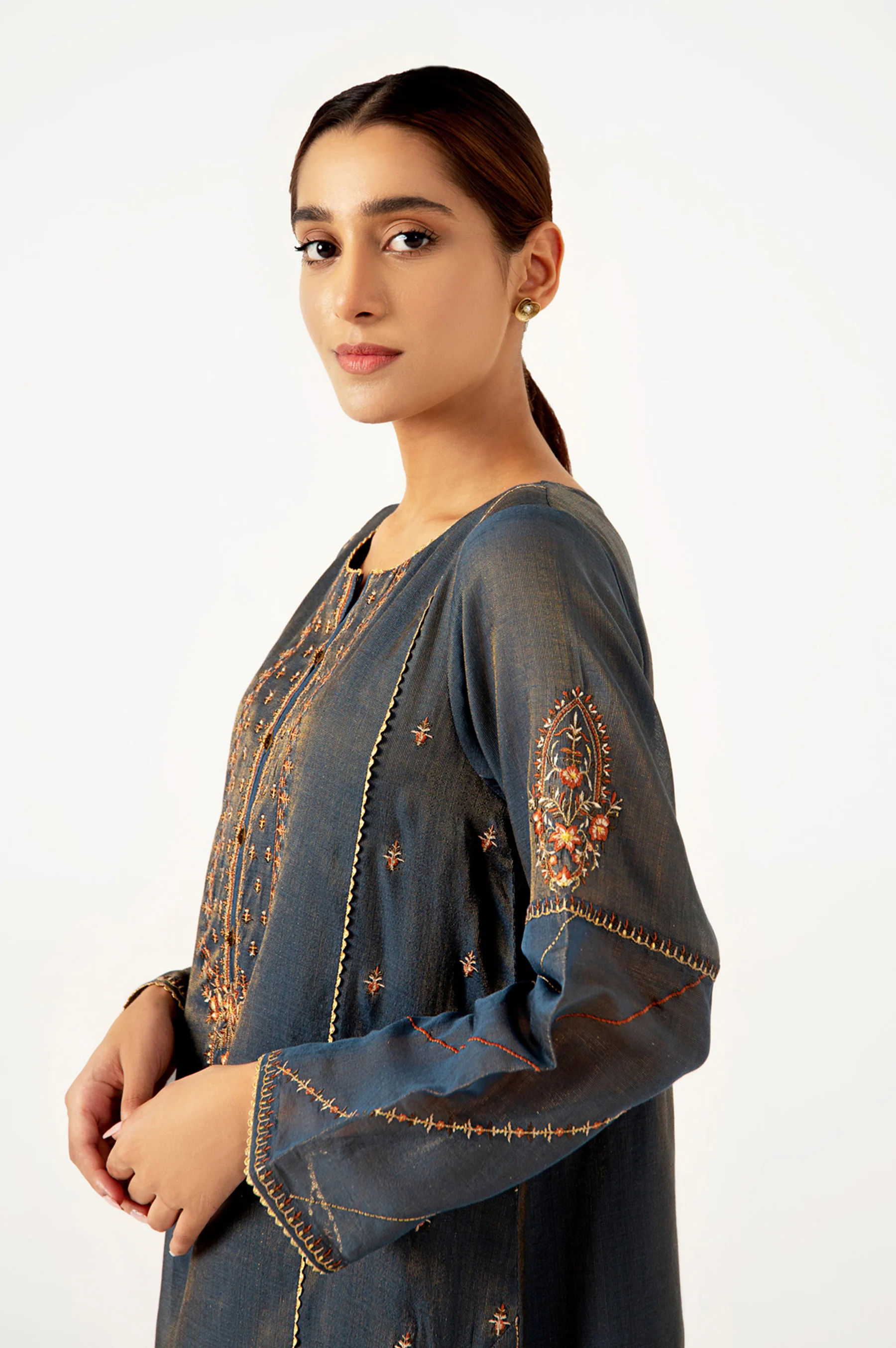 Stitched 2 Piece Mysuri Embroidered Outfit - Image 2