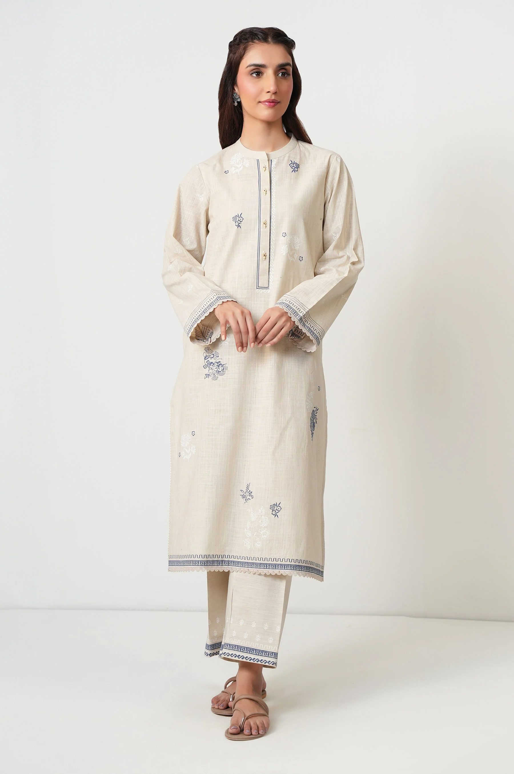 STITCHED PRINTED SHIRT BOTTOM