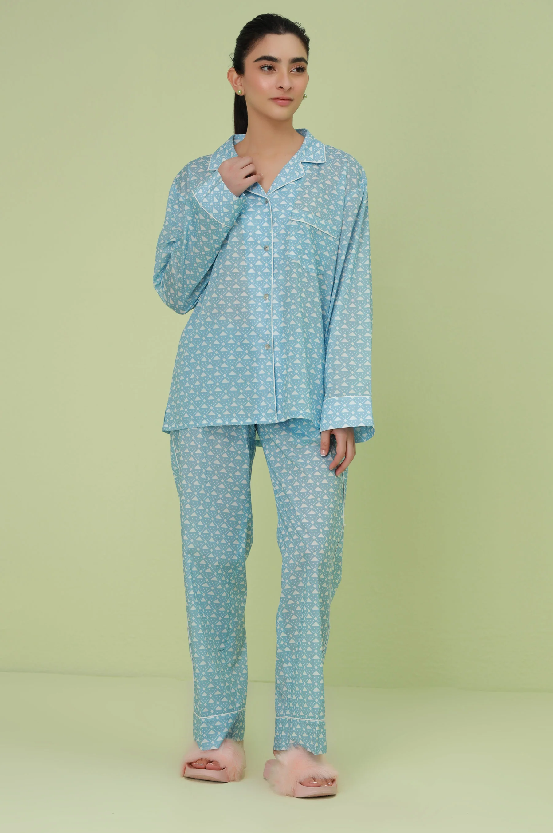 2 Piece PJ Set - Sky Blue - Image 3