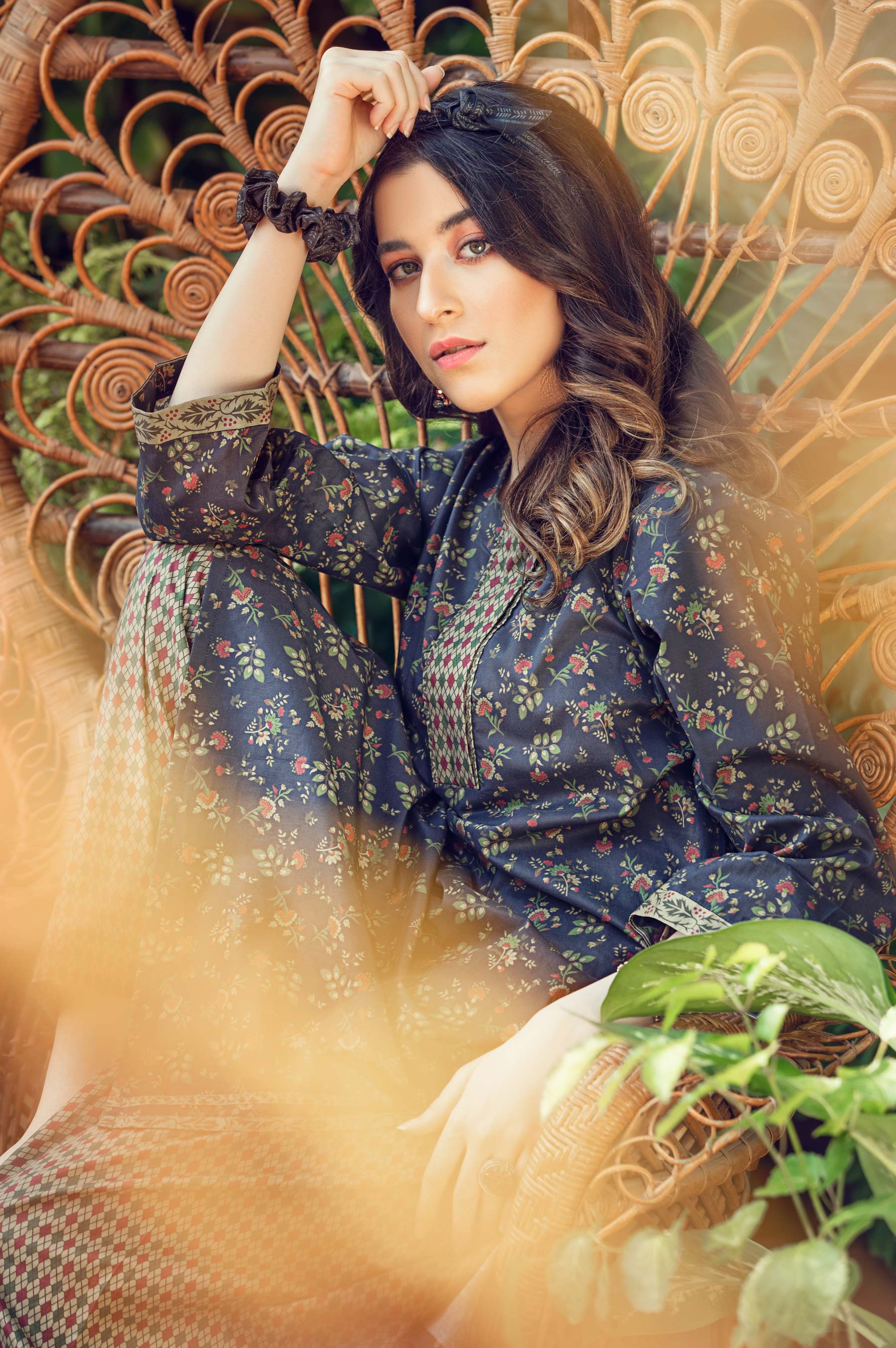 Stitched 2 Piece Printed Cambric Suit - Image 4