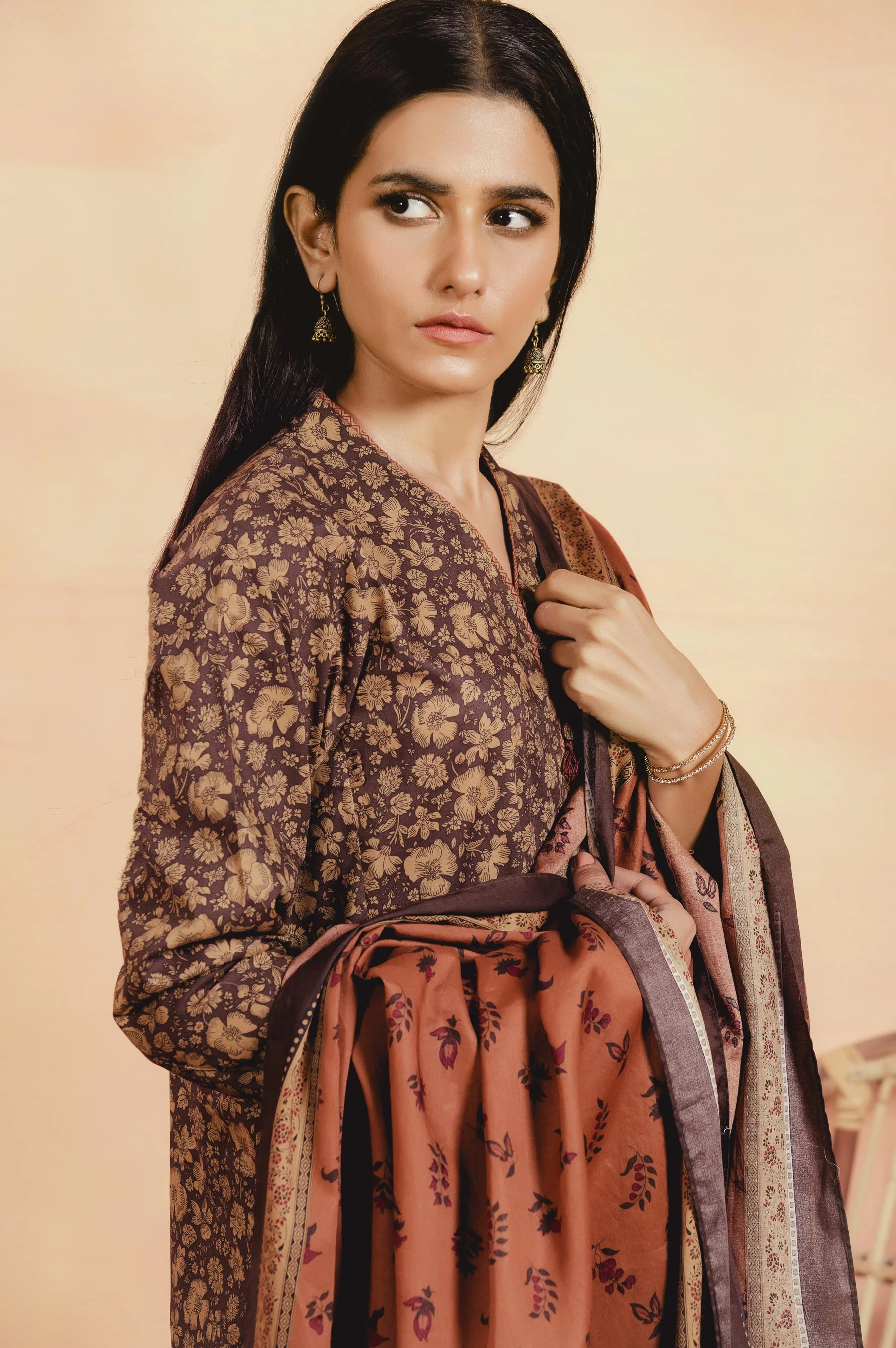 Stitched 2 Piece Printed Cambric Suit - Image 4