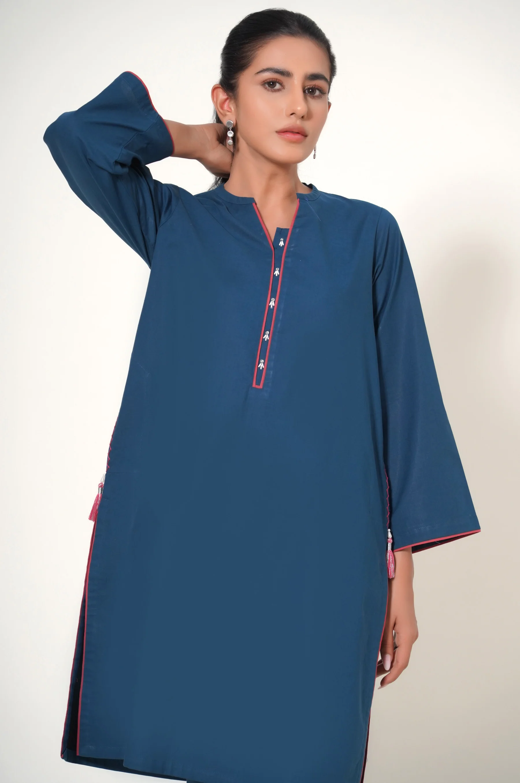 Stitched 2 Piece Printed Cambric Suit - Image 2