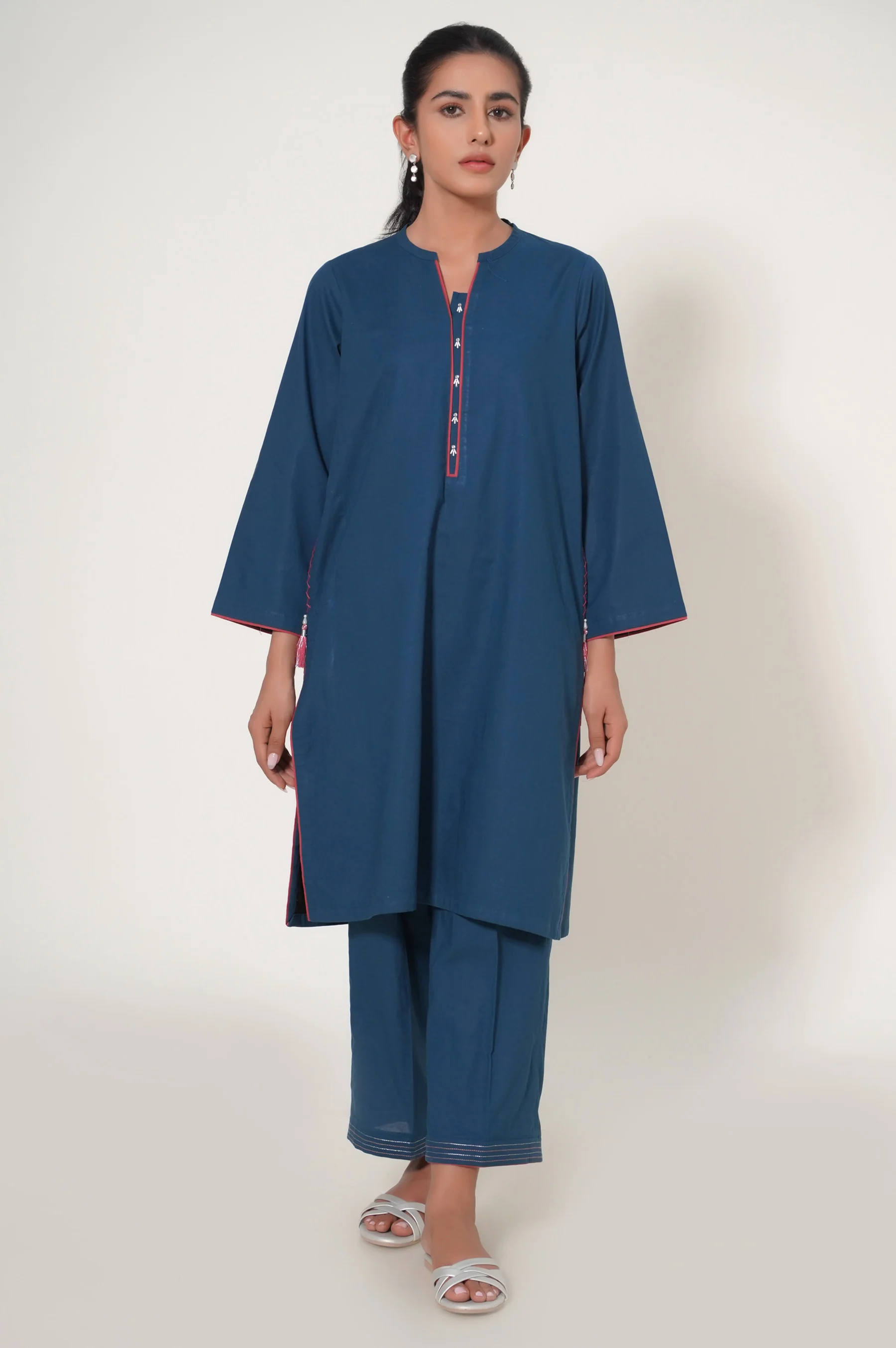 Stitched 2 Piece Printed Cambric Suit - Image 3