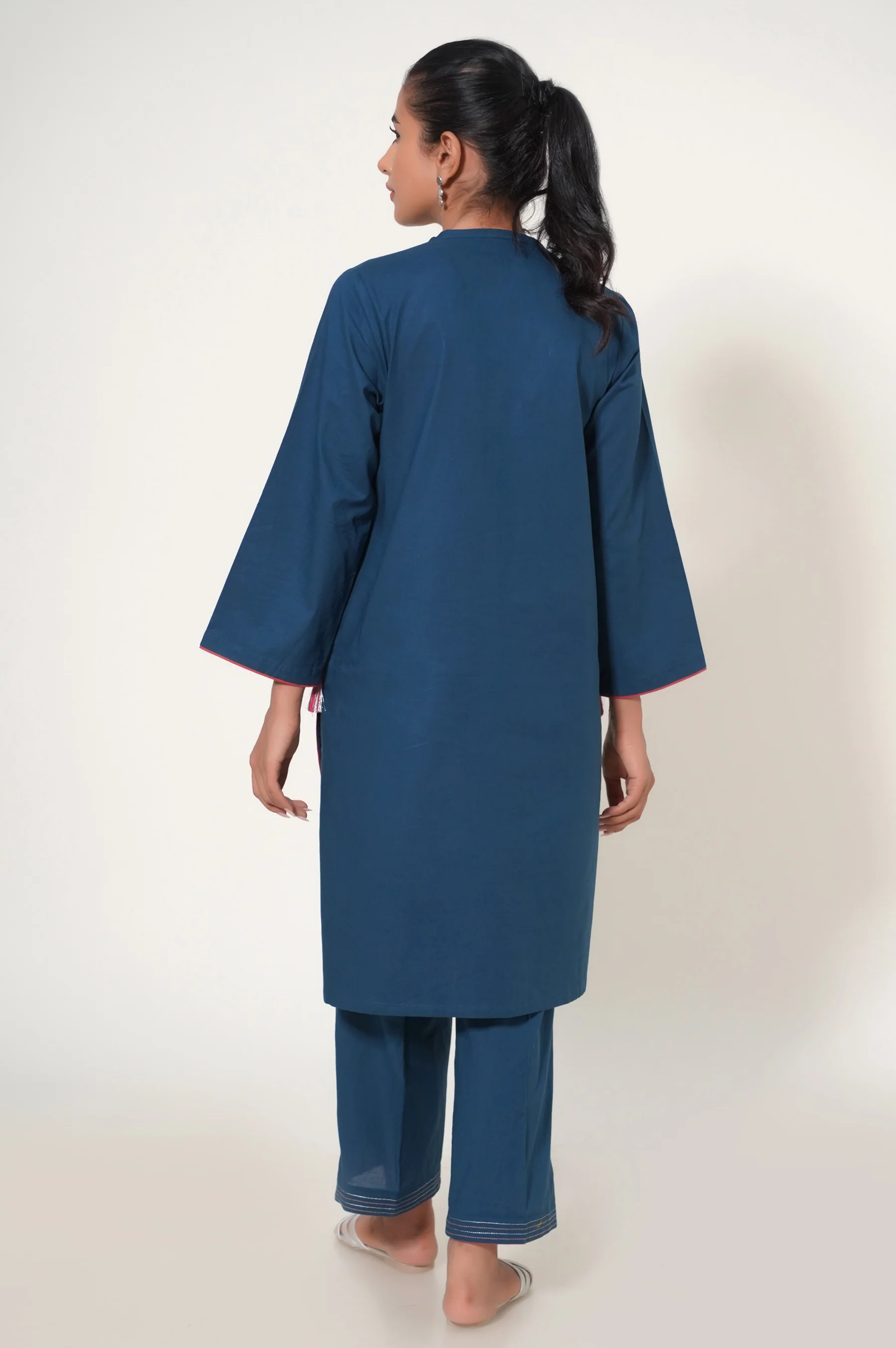 Stitched 2 Piece Printed Cambric Suit - Image 4