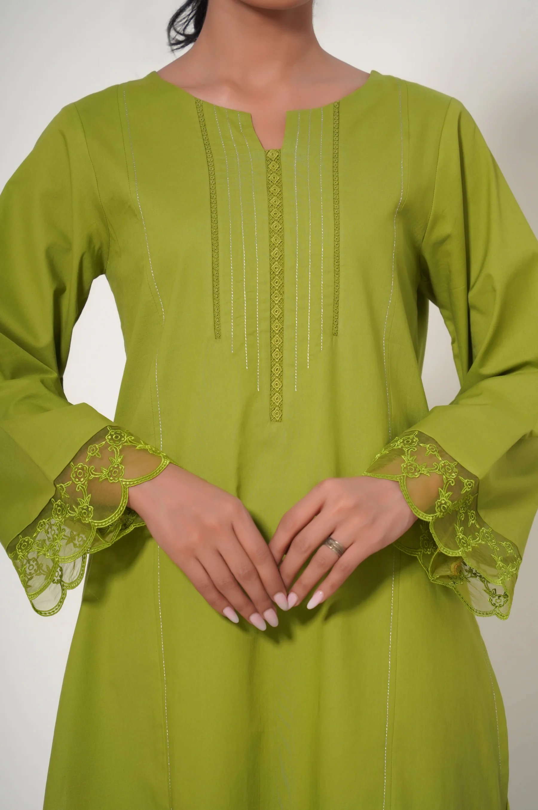 Stitched 2 Piece Printed Cambric Suit - Image 3