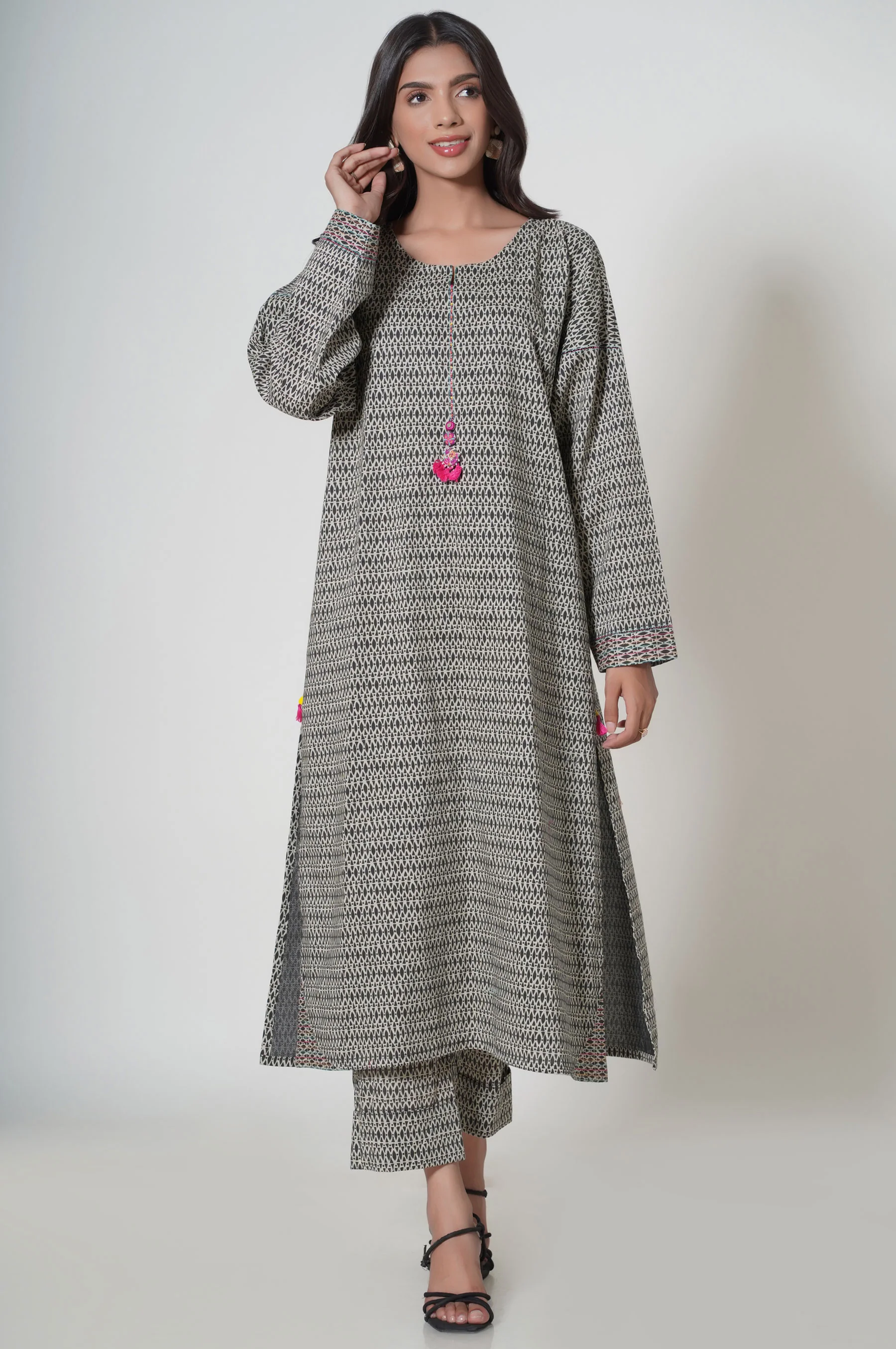 Stitched 2 Piece Printed Cambric Suit