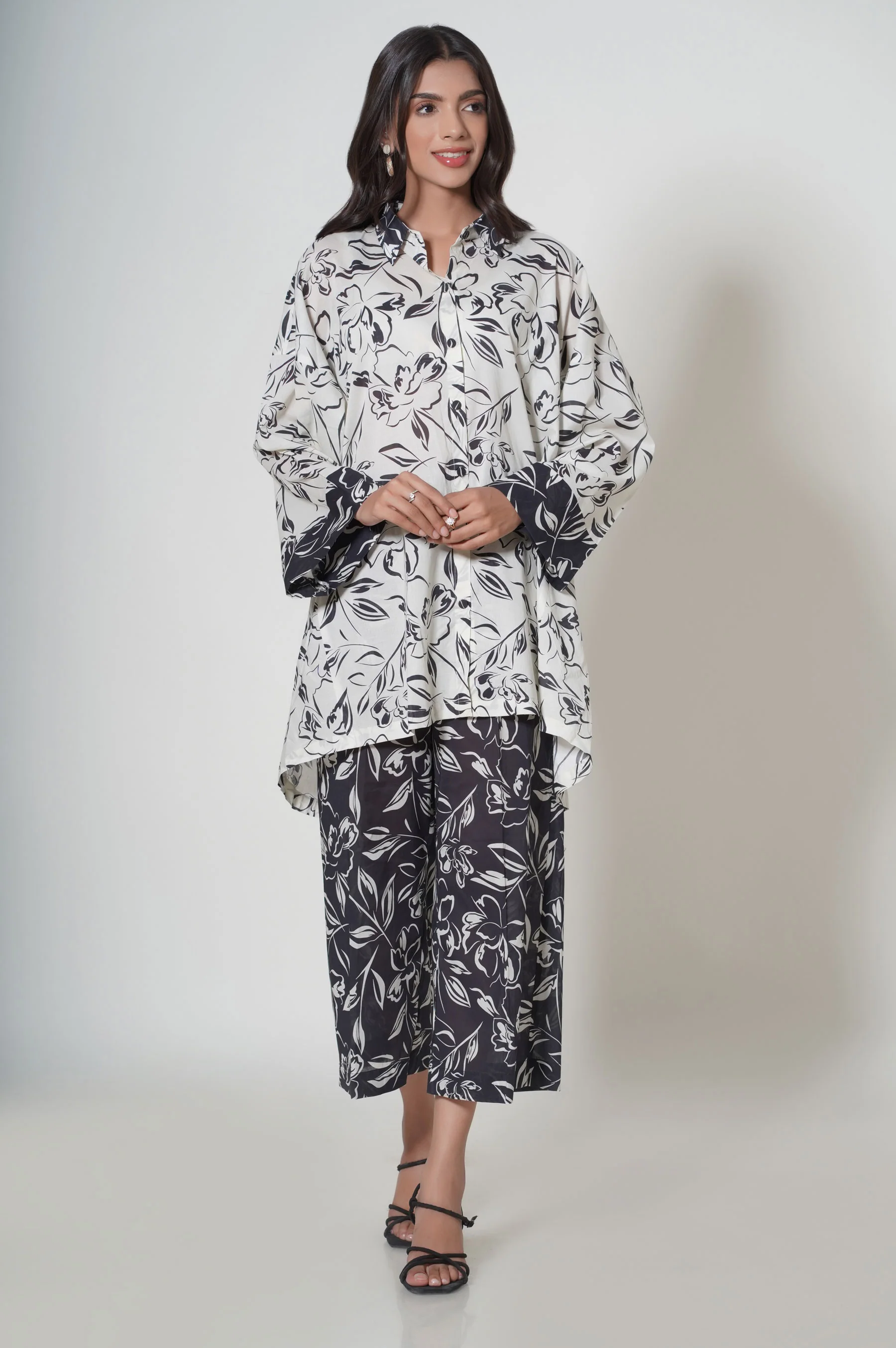 Stitched 2 Piece Printed Cambric Suit