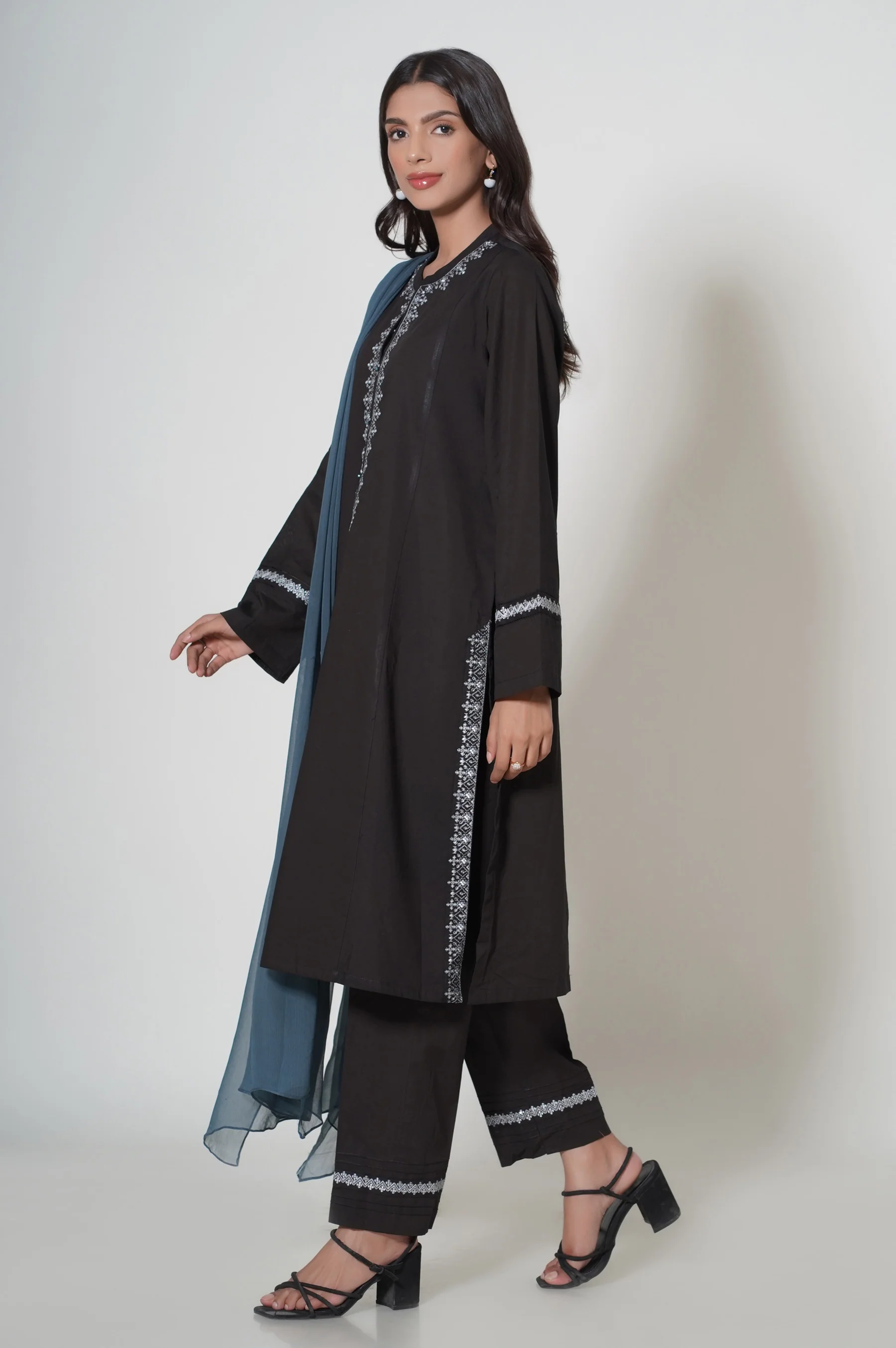 Stitched 2 Piece Embroidered Cambric Suit - Image 4