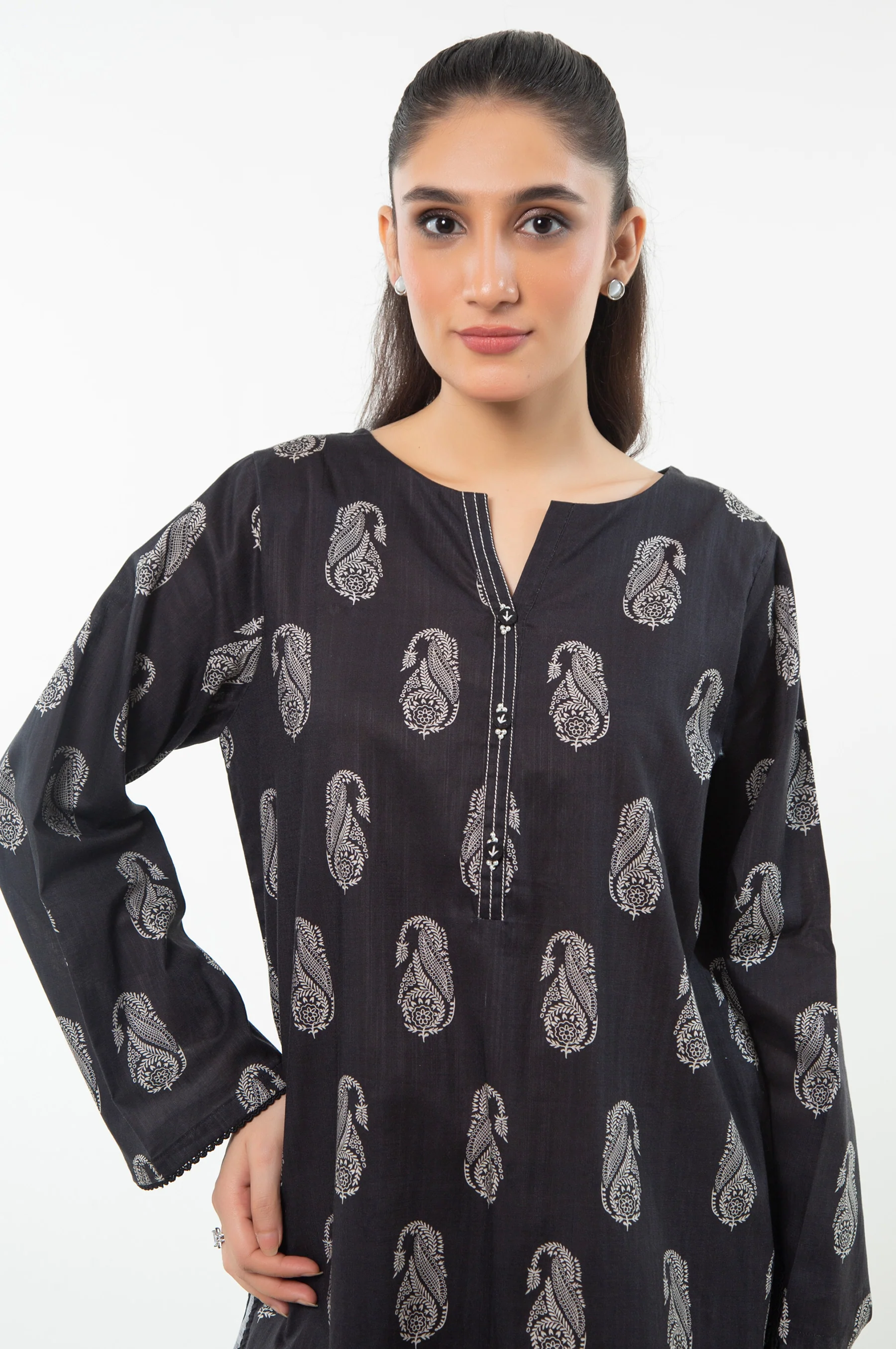 STITCHED PRINTED SHIRT BOTTOM - Image 5