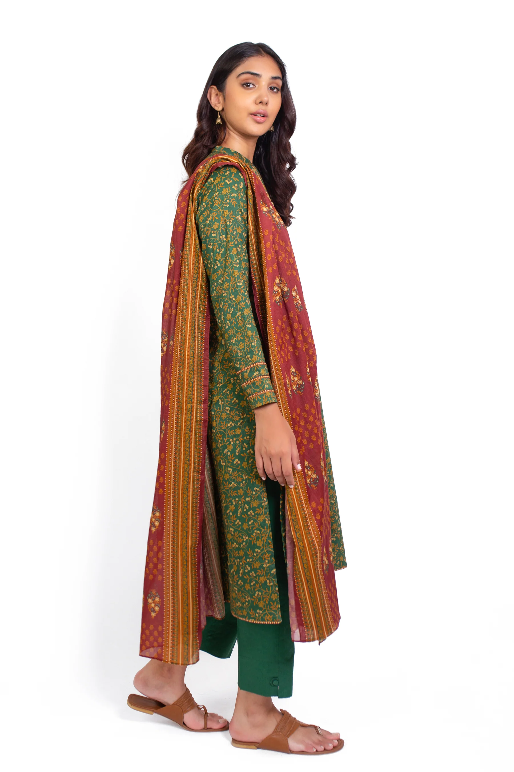 Stitched 2 Piece Printed Cottel Suit - Image 3