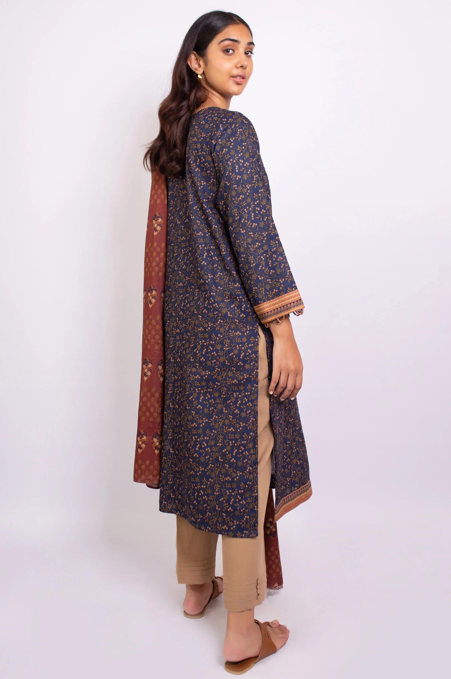 Stitched 2 Piece Printed Cottel Suit - Image 3