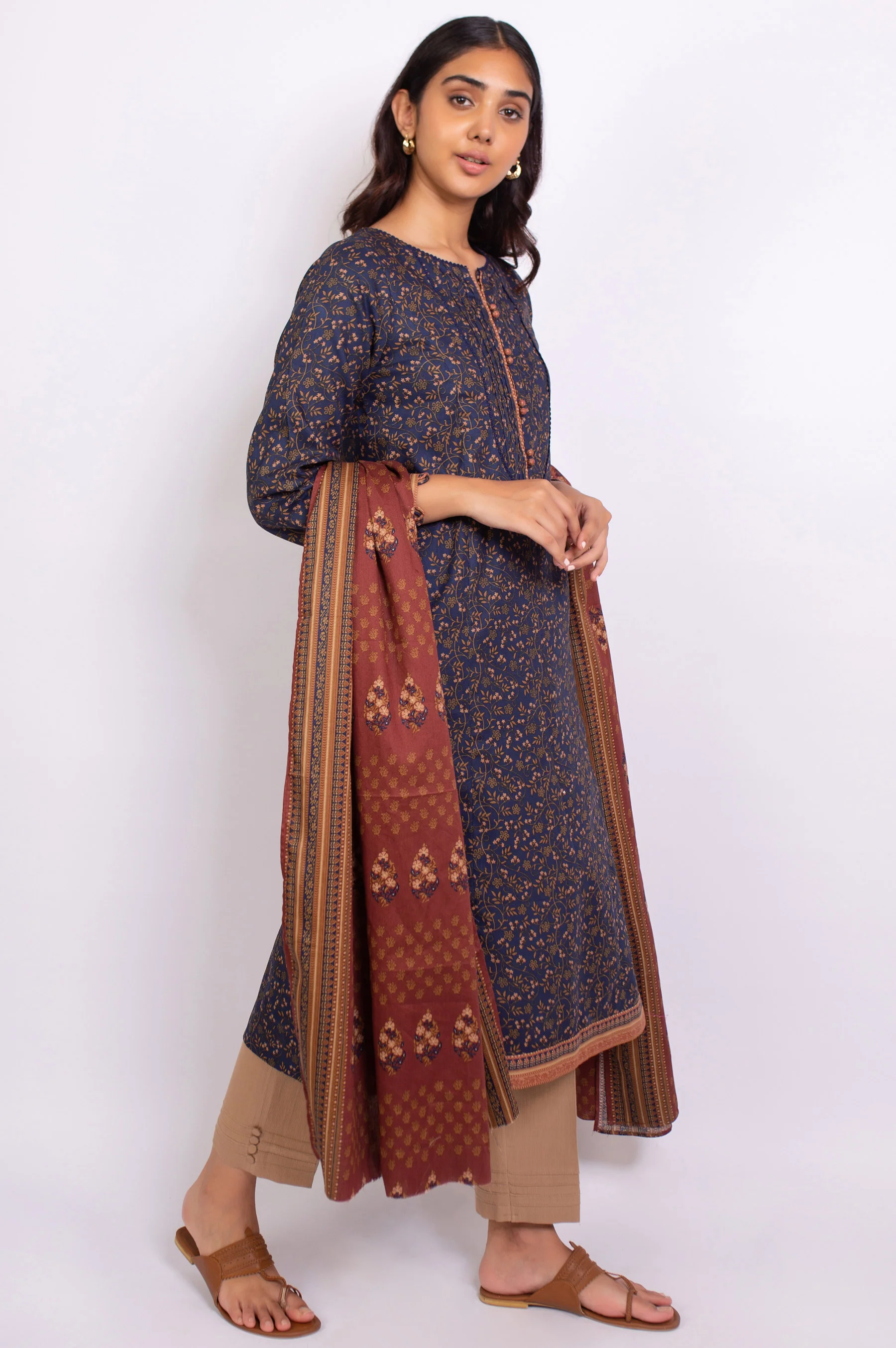 Stitched 2 Piece Printed Cottel Suit - Image 4
