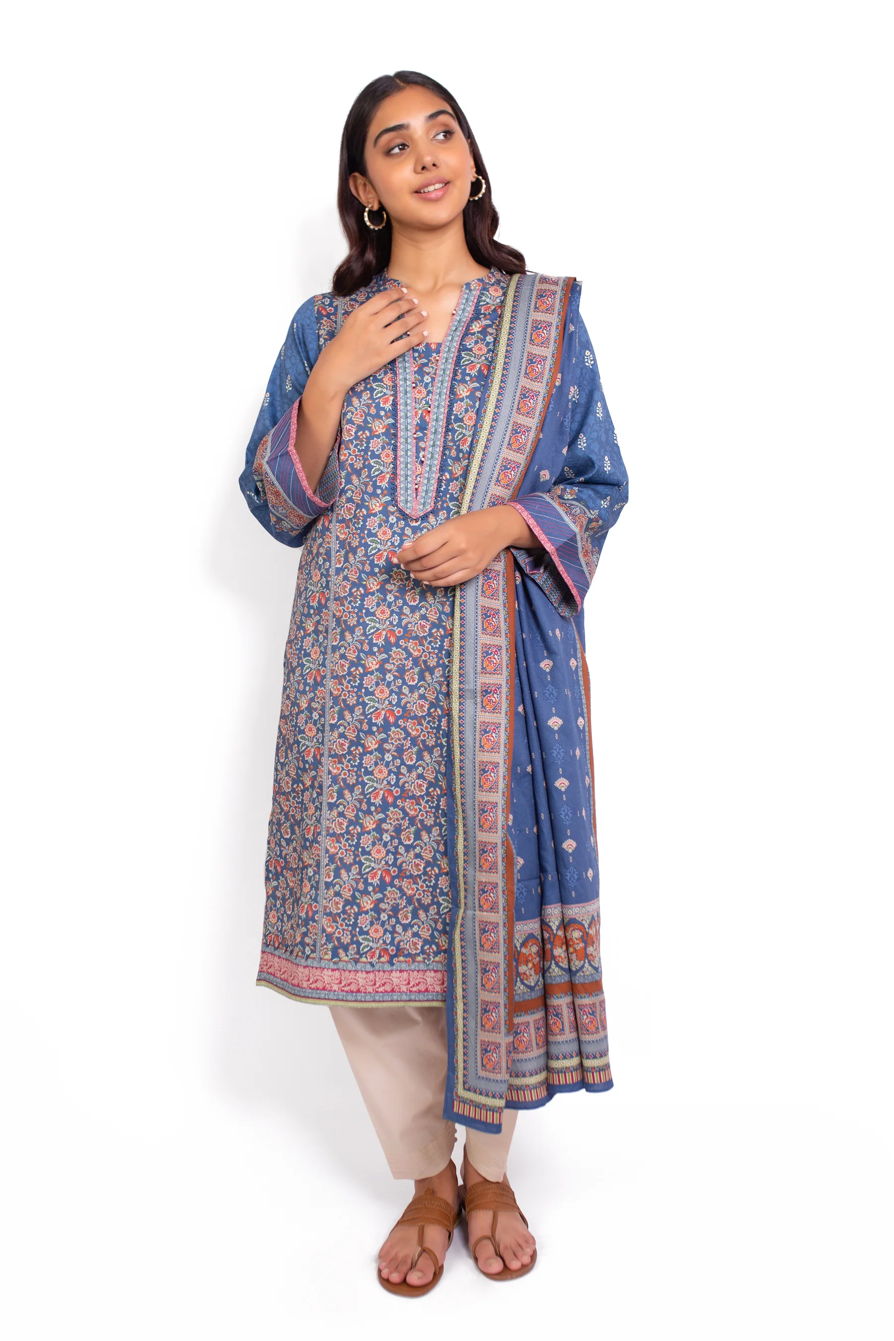 Stitched 2 Piece Printed Cottel Suit - Image 2