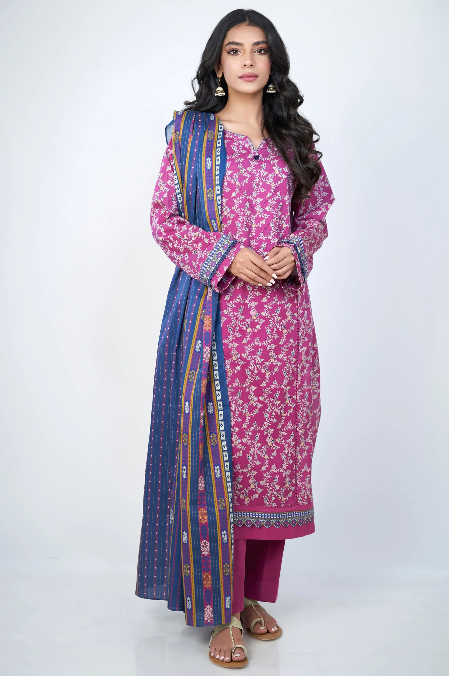 Stitched 2 Piece Printed Cottel Suit - Image 4