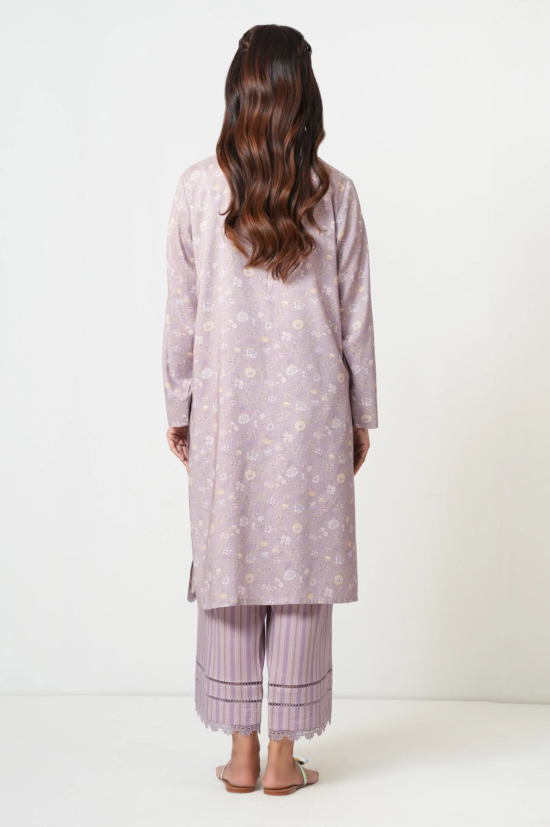 Stitched 2 Piece Printed Cotton Linen Viscose Suit - Image 5