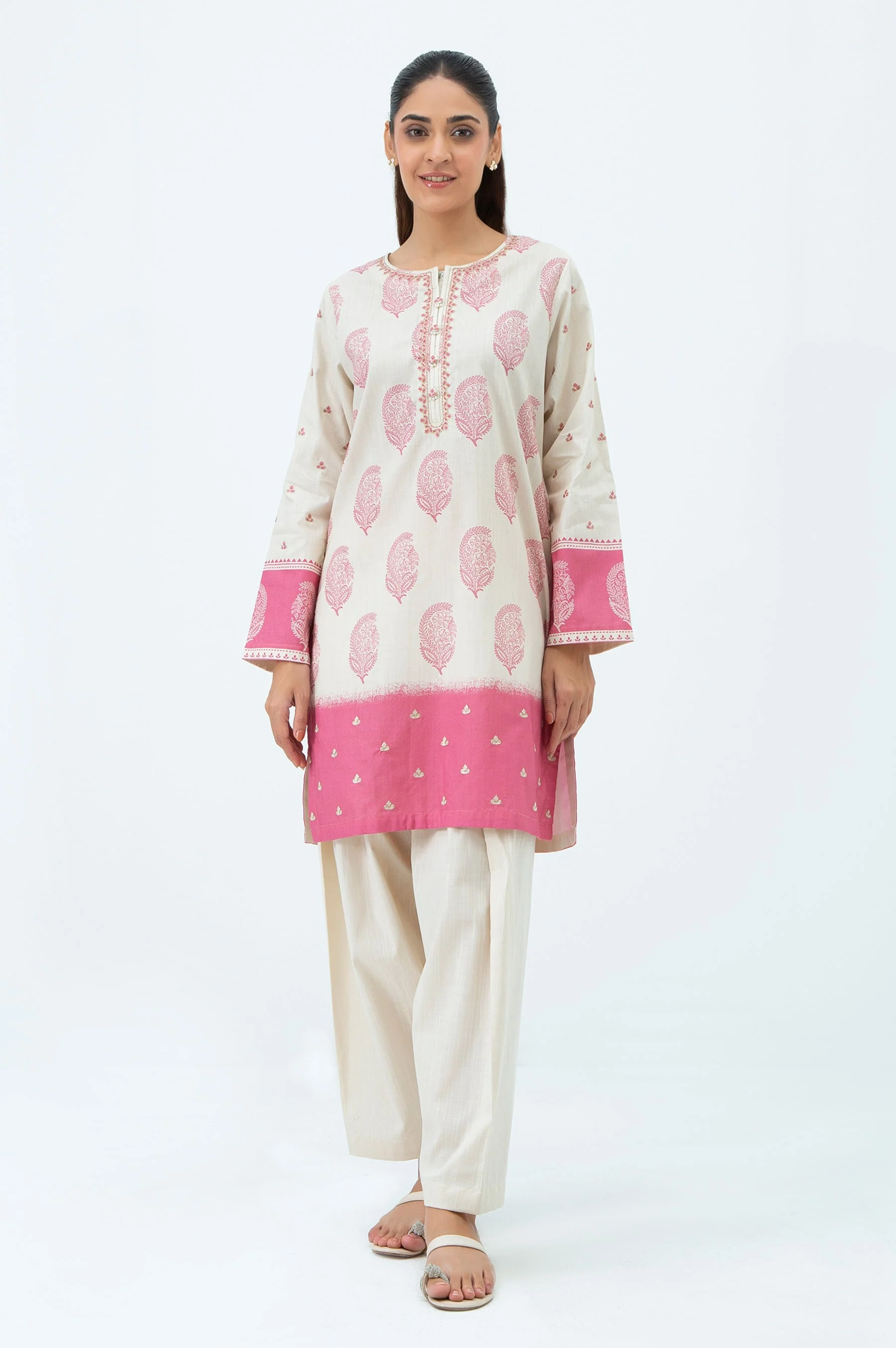 STITCHED EMBROIDERED SHIRT BOTTOM (FACTORY E-OUTLET)