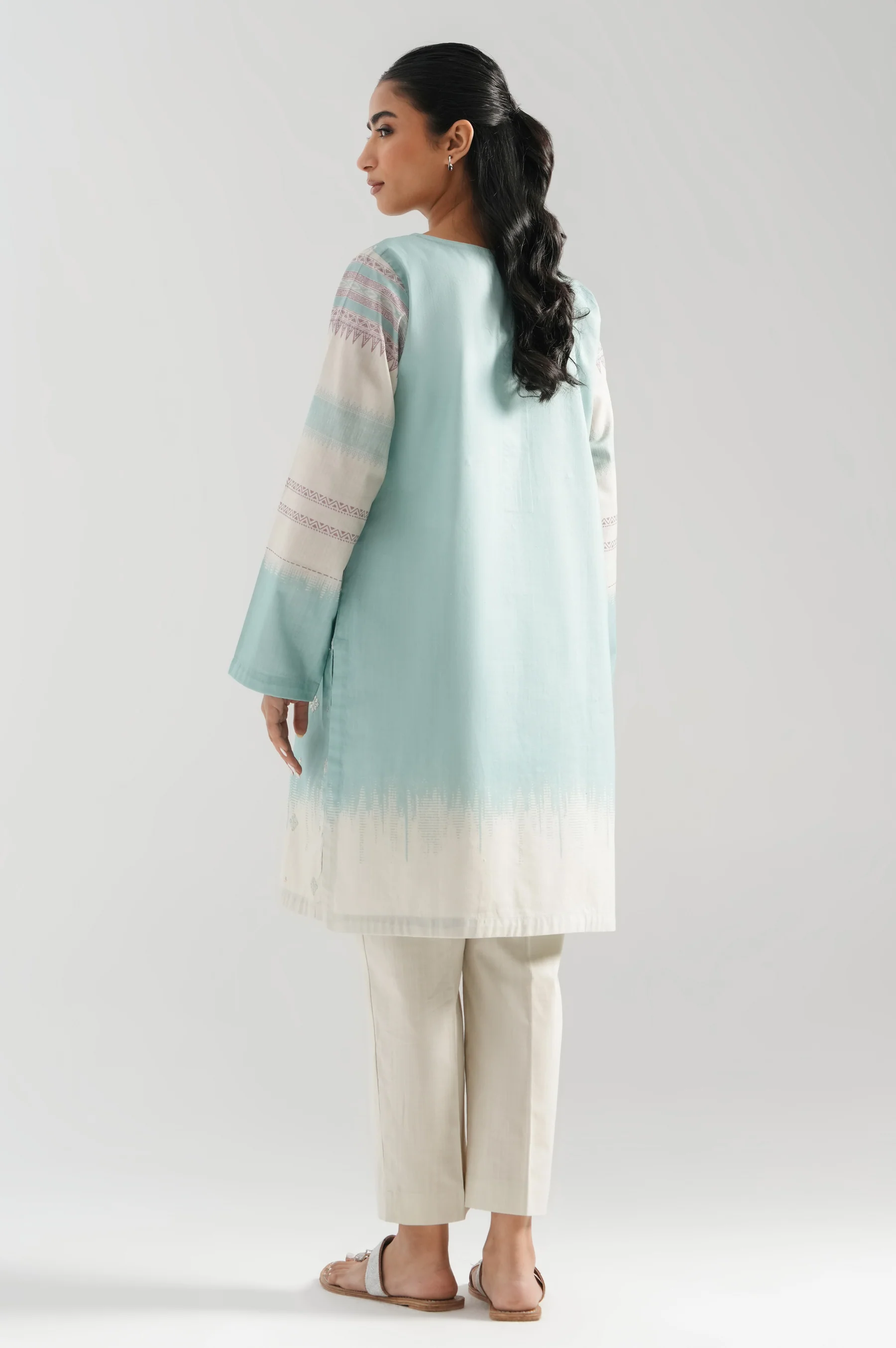 STITCHED EMBROIDERED BOTH SIDE SLUB SHIRT BOTTOM - Image 3