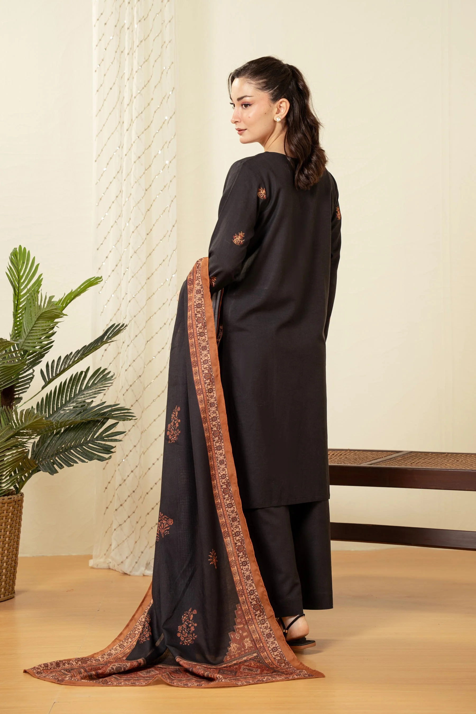 EMBROIDERED COTTON LINEN STITCHED SHIRT BOTTOM - Image 6