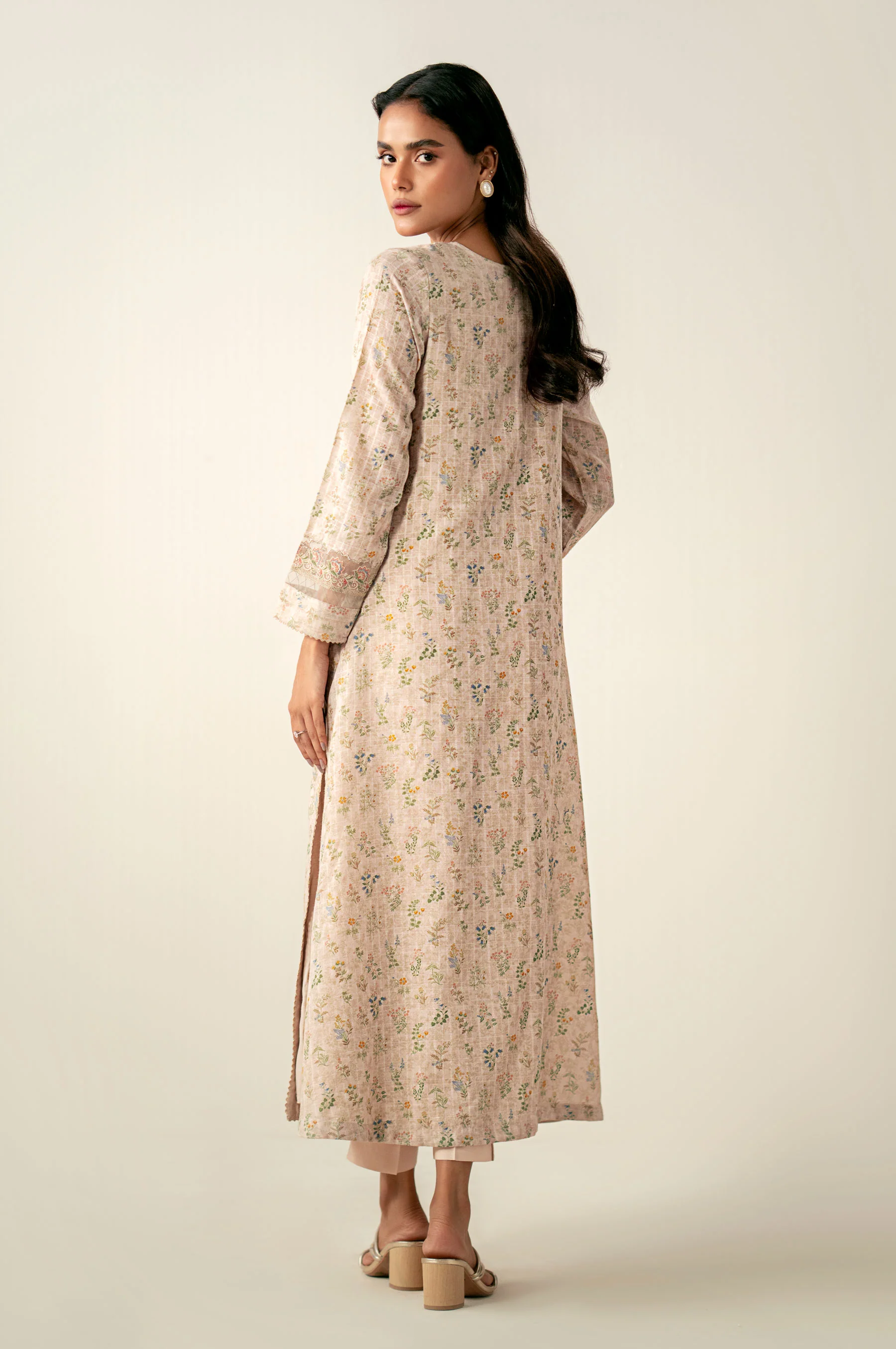 Stitched 2 Piece Printed Embroidered Cotton Staple Suit - Image 3