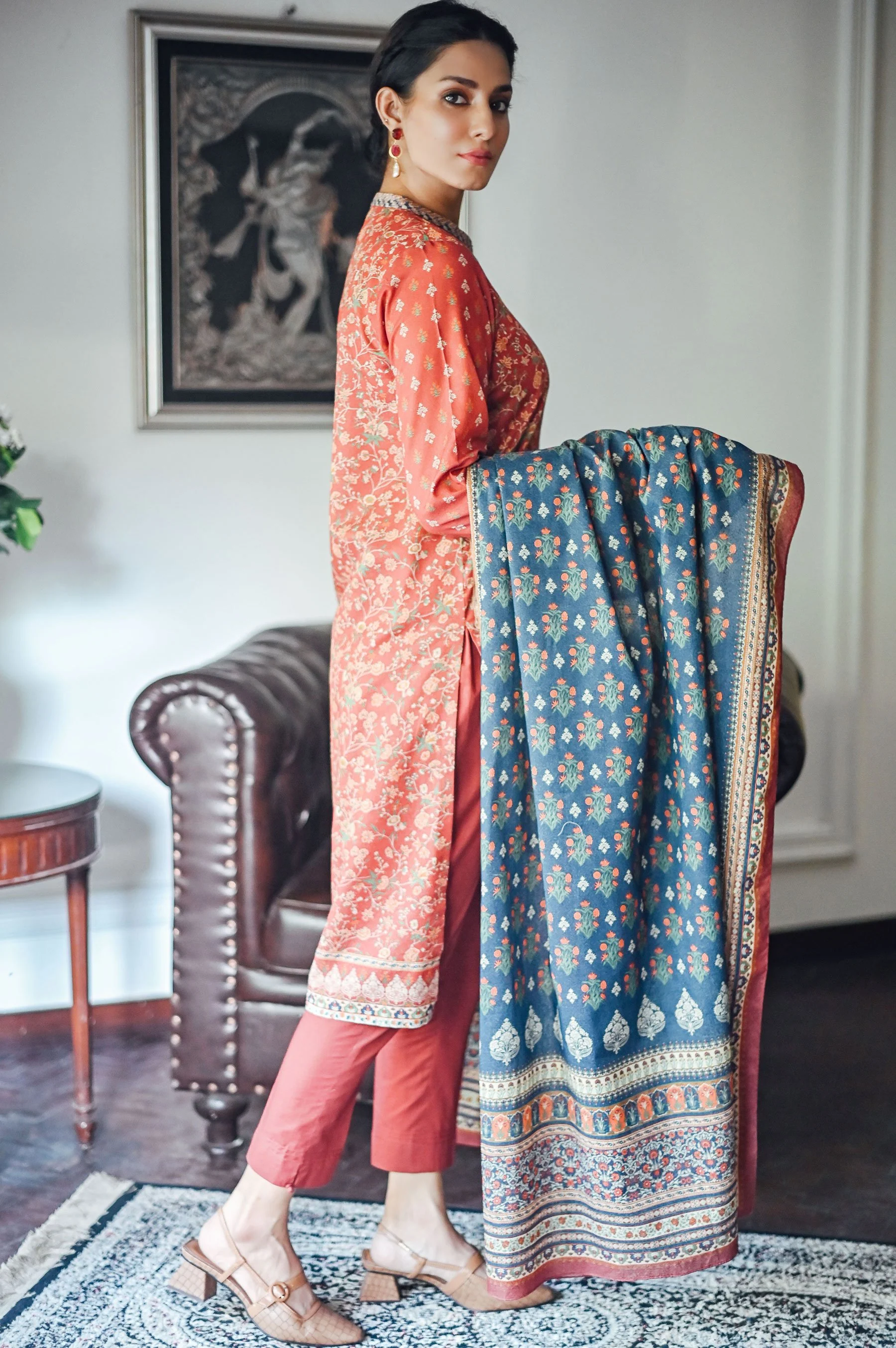 Stitched 2 Piece Printed Karandi Suit - Image 4