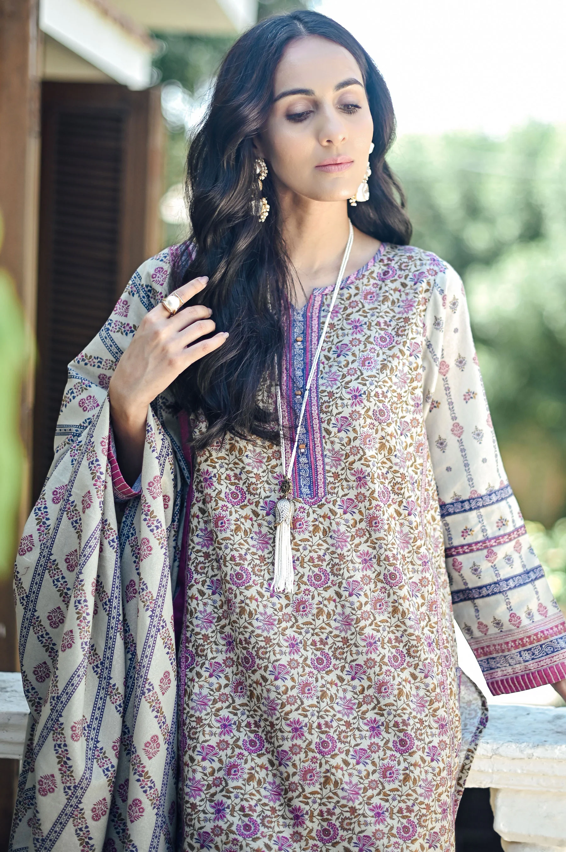 Stitched 2 Piece Printed Karandi Suit - Image 3