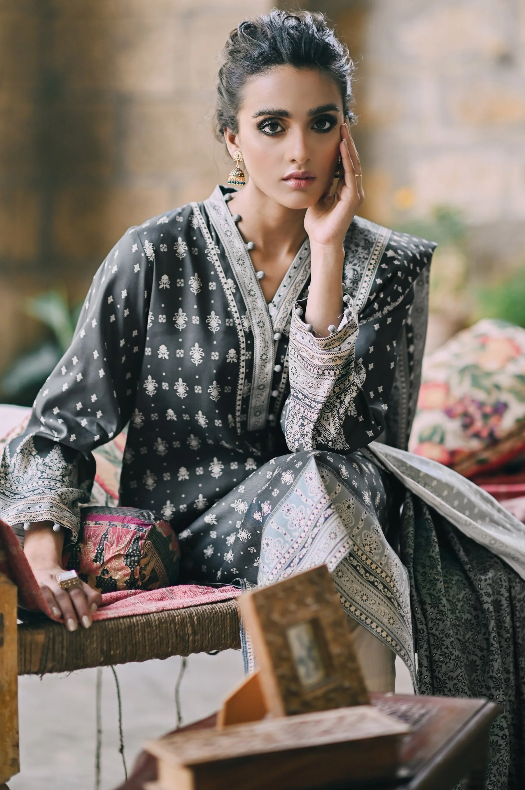 Stitched 2 Piece Printed Karandi Suit - Image 5