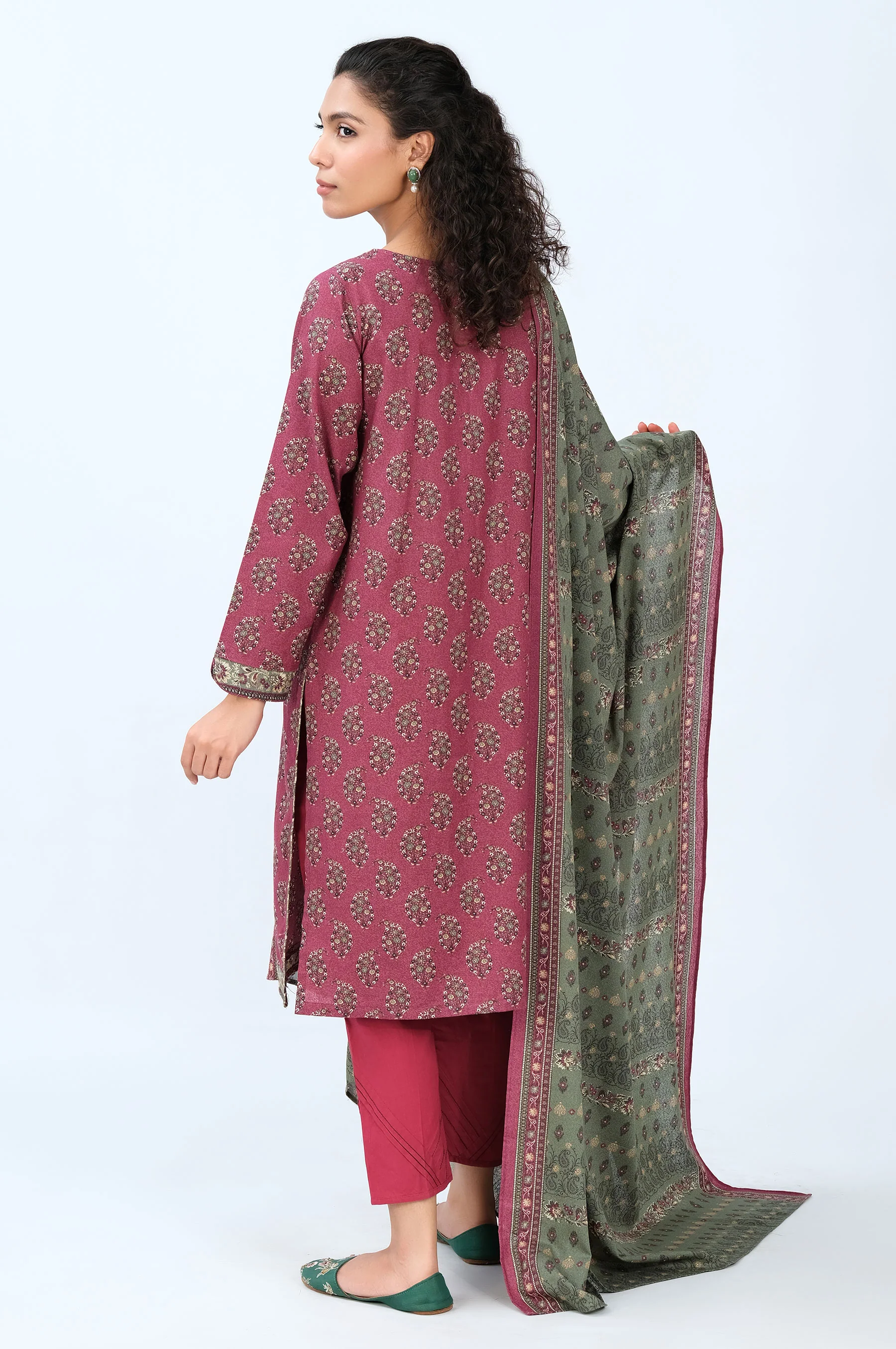 Stitched 2 Piece Printed Karandi Suit - Image 4