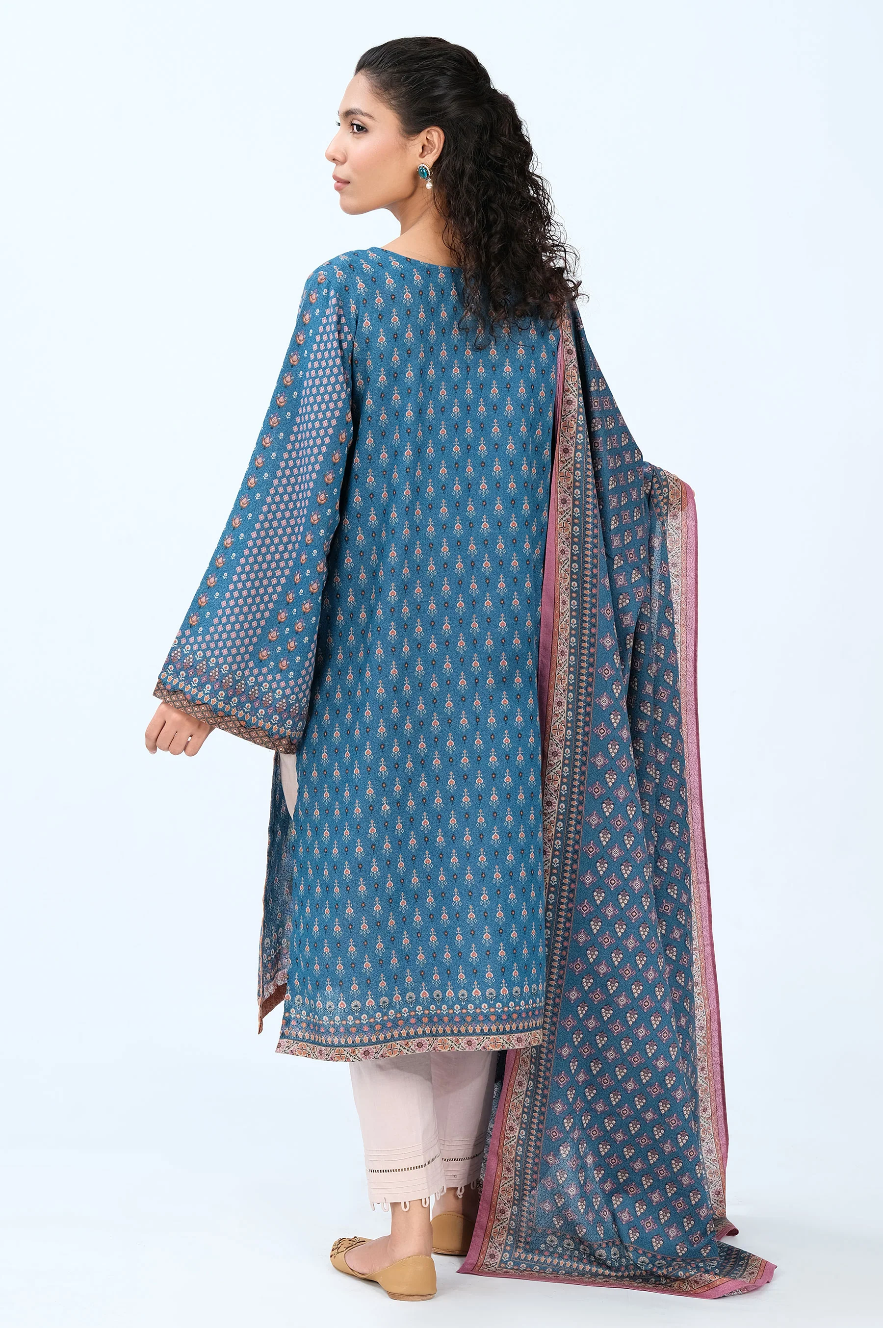 Stitched 2 Piece Printed Karandi Suit - Image 3